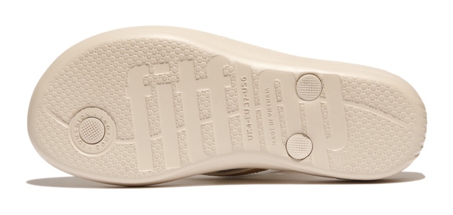 Fitflop Zehentrenner »iQUSHION SPARKLE - CLASSIC«, Keilabsatz, Sommerschuh, Schlappen mit funkelnden Glitzerbesatz