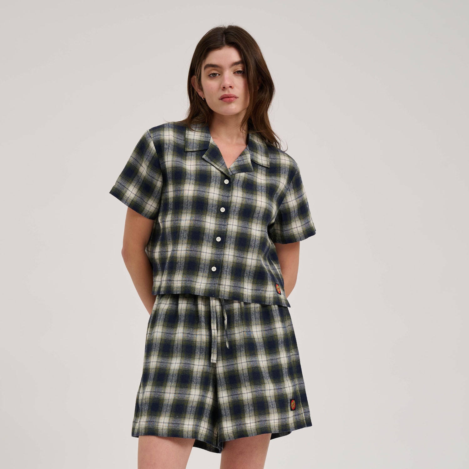Image of Santa Cruz T-Shirt "CLASSIC CHECK CROP SHIRT"