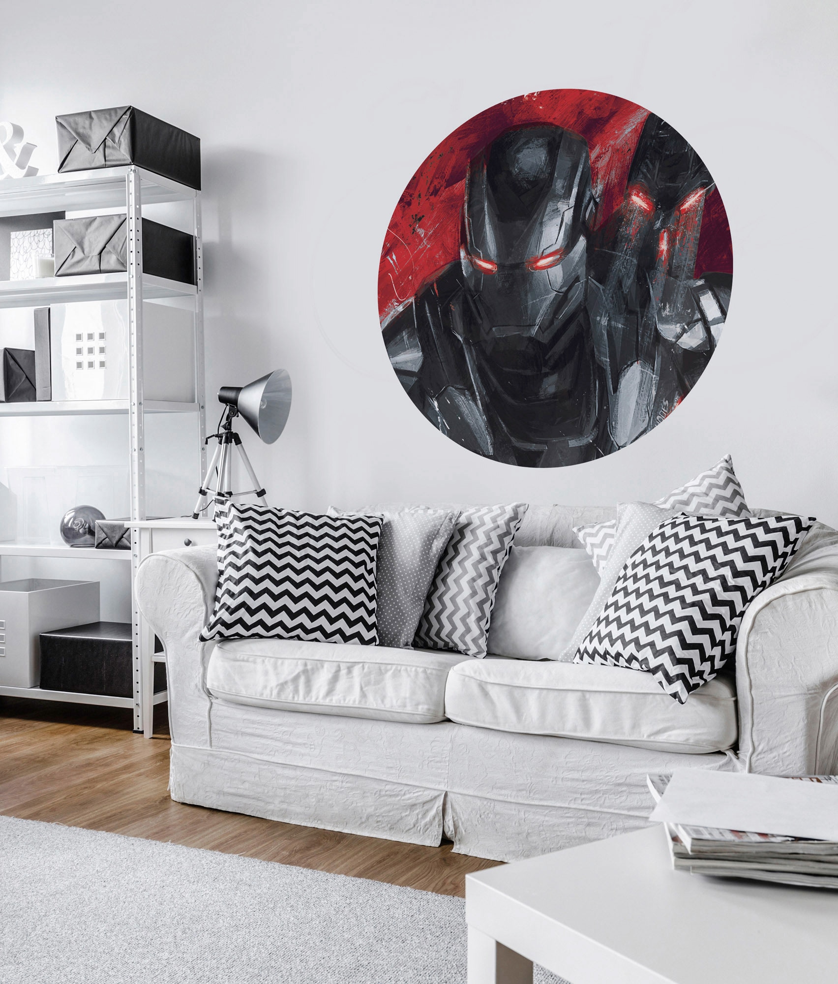 ♕ Komar Fototapete »Avengers Painting War-Machine«,  bedruckt-Comic-Retro-mehrfarbig, 125x125 cm (Breite x Höhe), rund und  selbstklebend versandkostenfrei auf