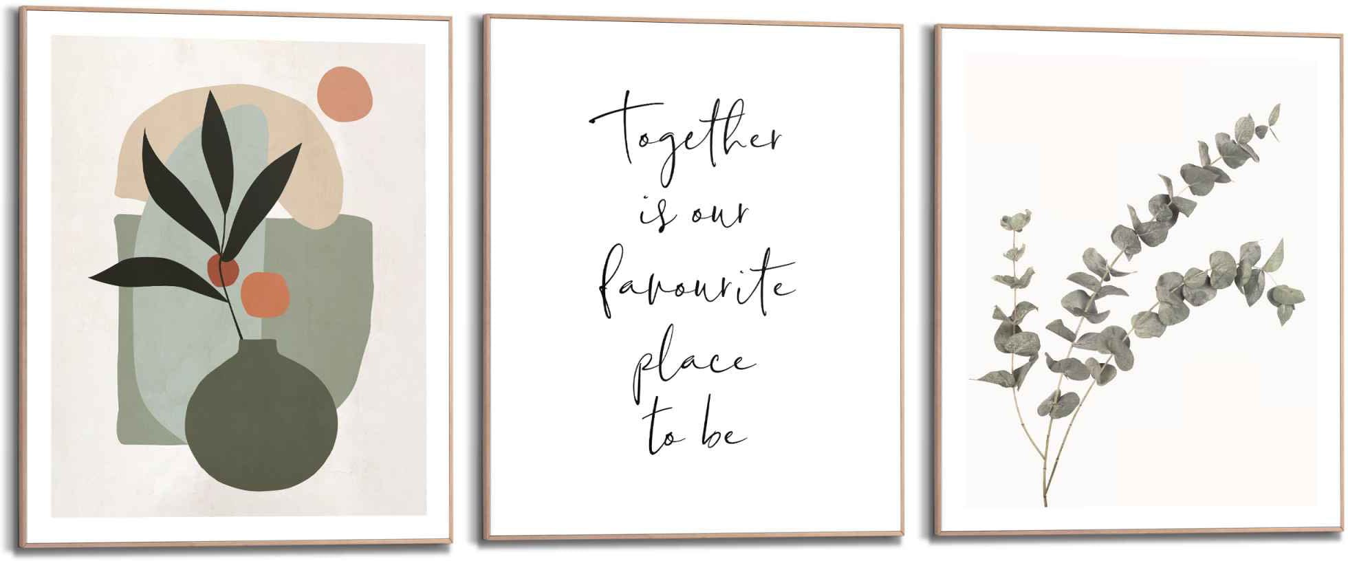 Image of Reinders! Wandbild »Trendy zusammen Natur - Abstrakt - Blumen - Formen«, (3 St.) bei Ackermann Versand Schweiz