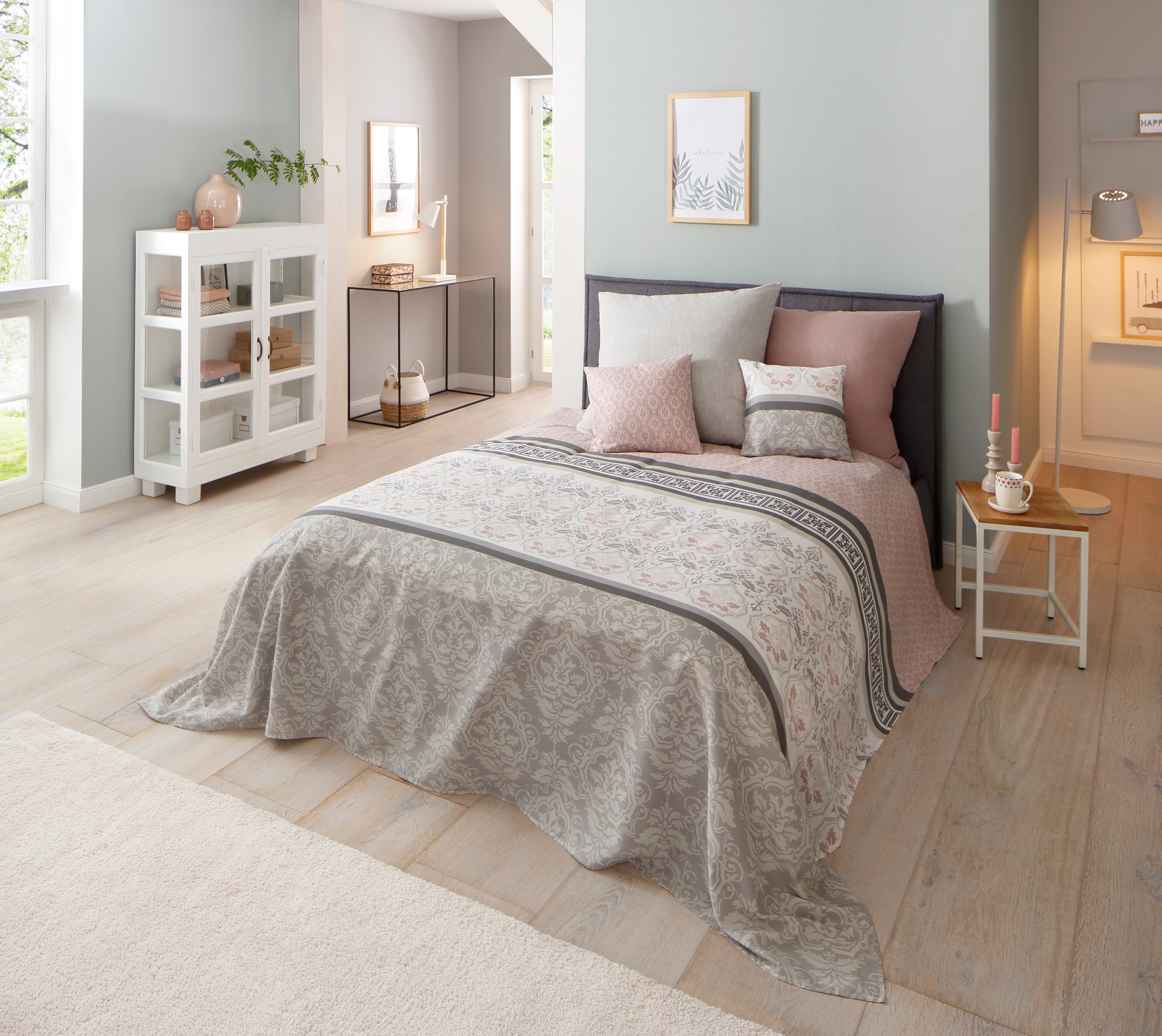 Home affaire Tagesdecke »Cremona leichte Tagesdecke, Wohndecke, Überwurf für Bett oder Sofa, Material 100% Baumwolle, Einzelbett, Doppelbett, Melangeoptik, Ornamente, Kinder- und Erwachsenendecke«