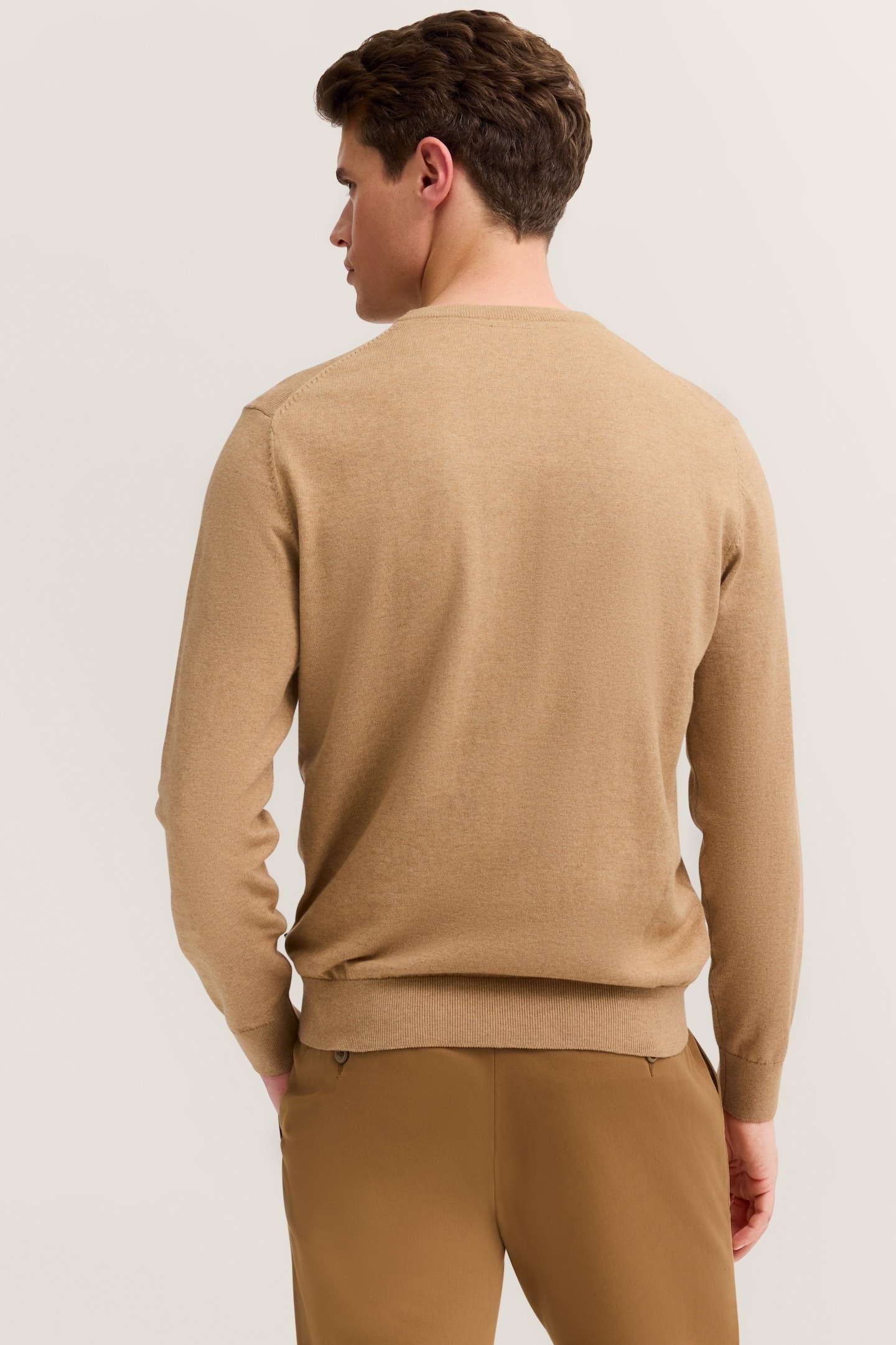 bugatti Pull à col rond »Regular Fit« aus Baumwolle-Kaschmir-Mix