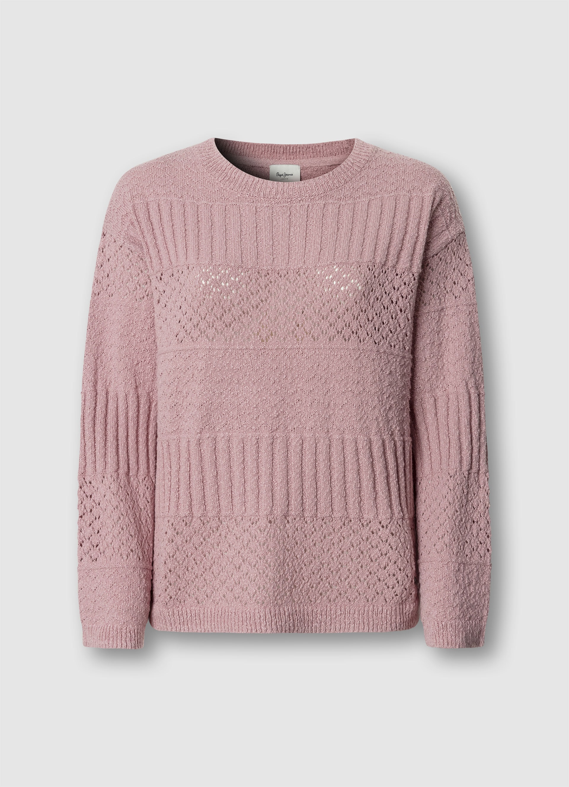 Pepe Jeans Pull en tricot »ALAYA« mélange de textures, coton pur