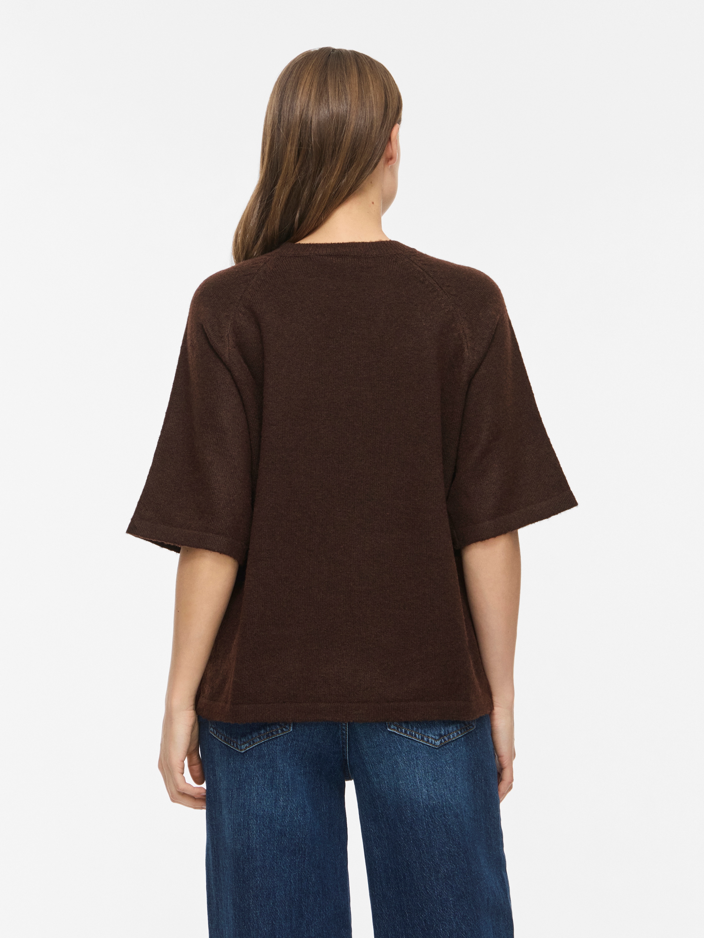 Vila Pull en tricot »VILIGA 2/4 O-NECK KNIT TOP - NOOS« mélange de matières, coupe décontractée