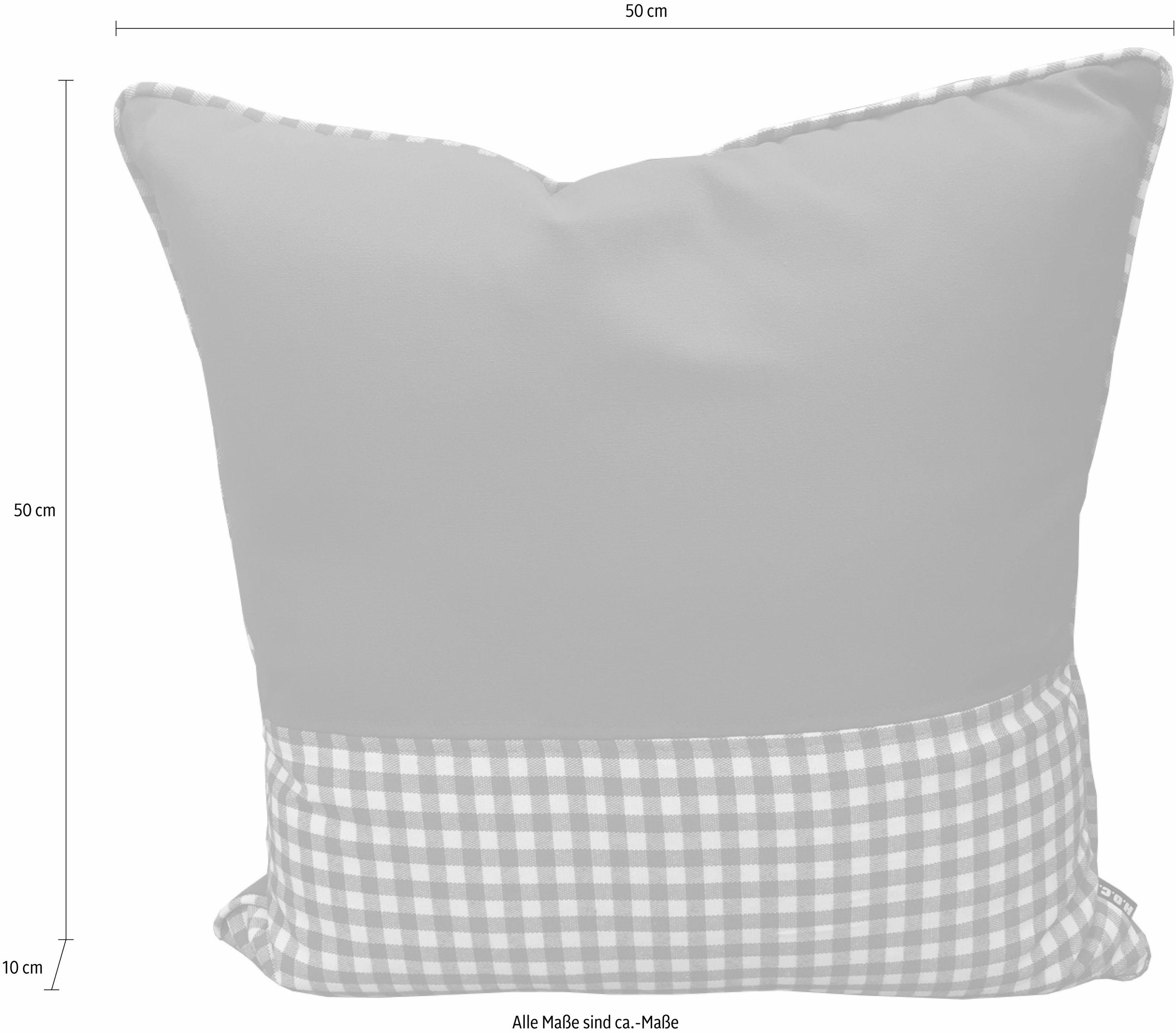 H.O.C.K. Dekokissen »Hüttenzauber - Karo Patch«, 50/50 cm, Kissenhülle mit Füllung, 1 Stück