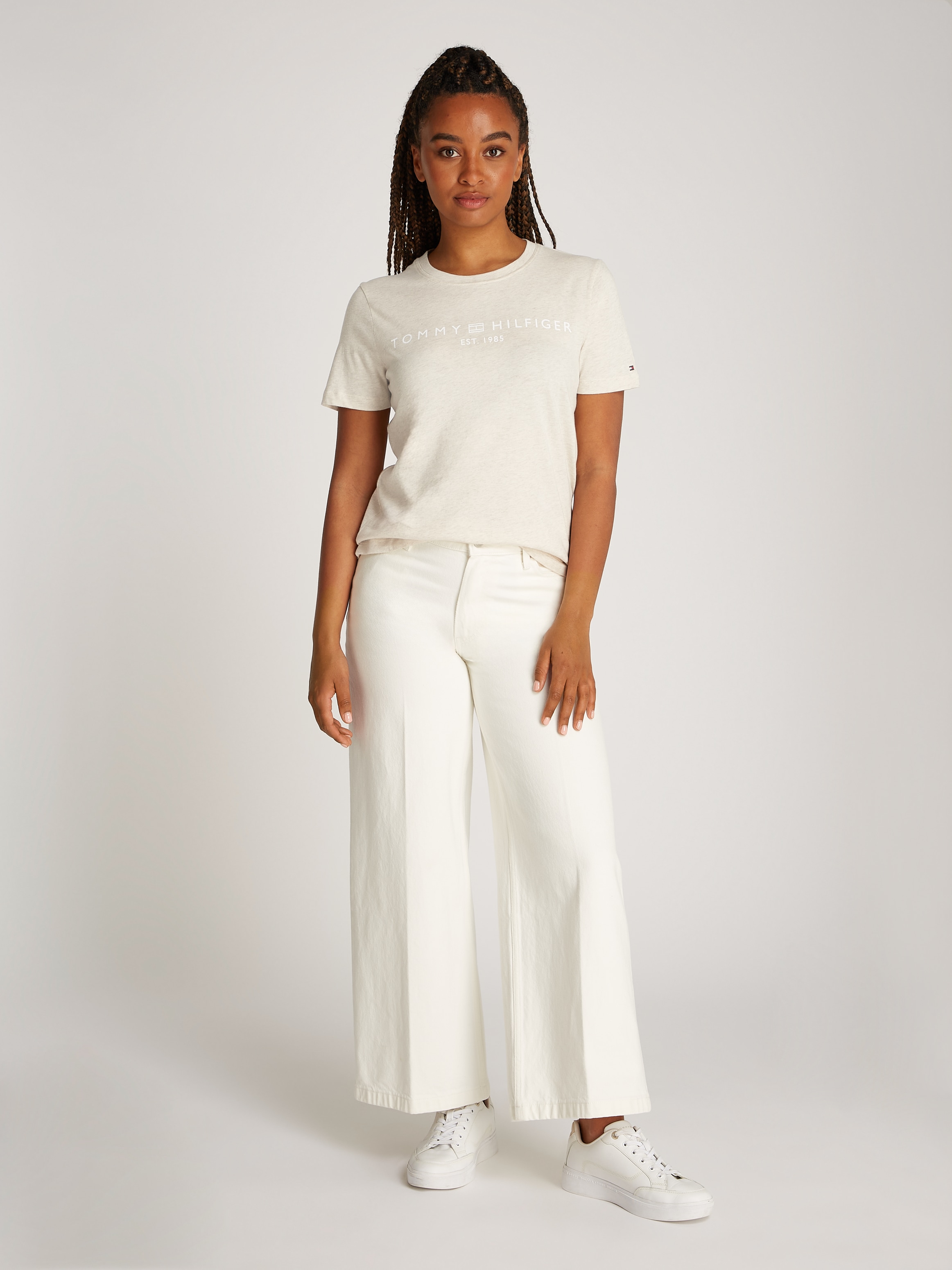 Tommy Hilfiger T-Shirt »REG CORP LOGO C-NK SS«, mit Logoschriftzug