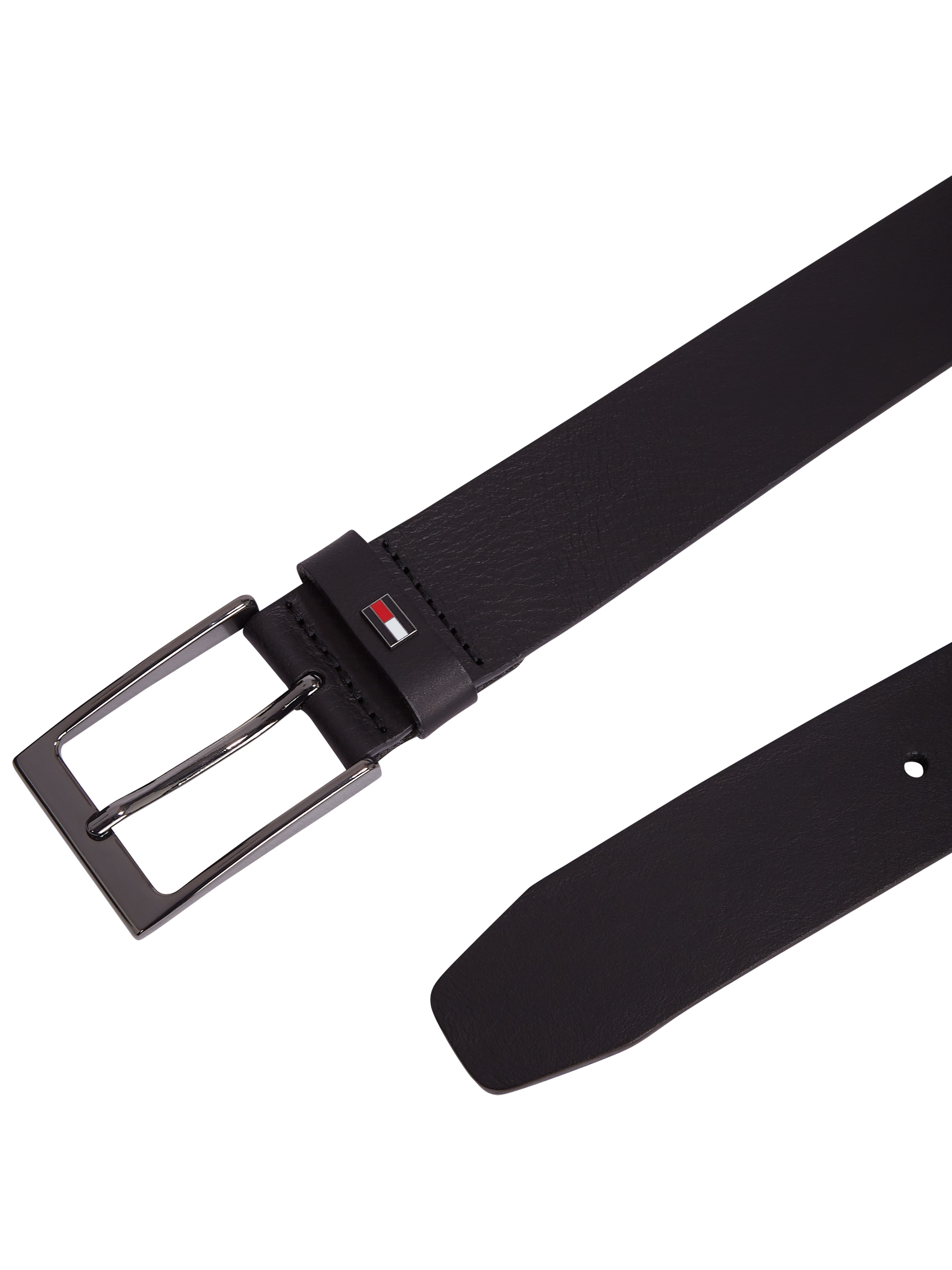 Tommy Hilfiger Ledergürtel »LAYTON 3.5«, Metallpatch, Einfachdornschliesse