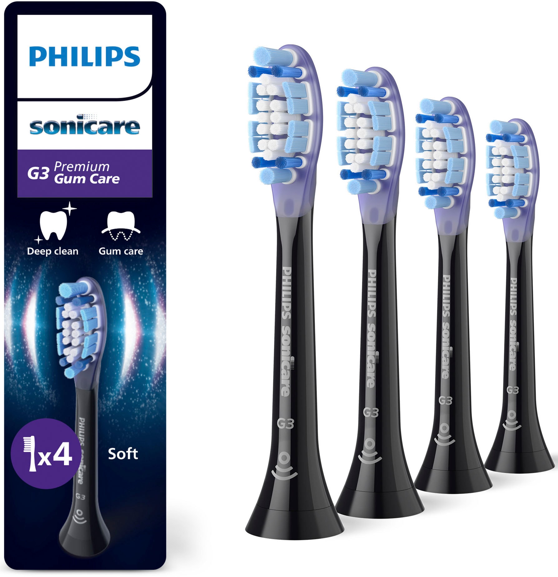 Image of Philips Sonicare Aufsteckbürsten "G3 Premium Gum Care" für gesünderes Zahnfleisch, für jedes Sonicare Handstück