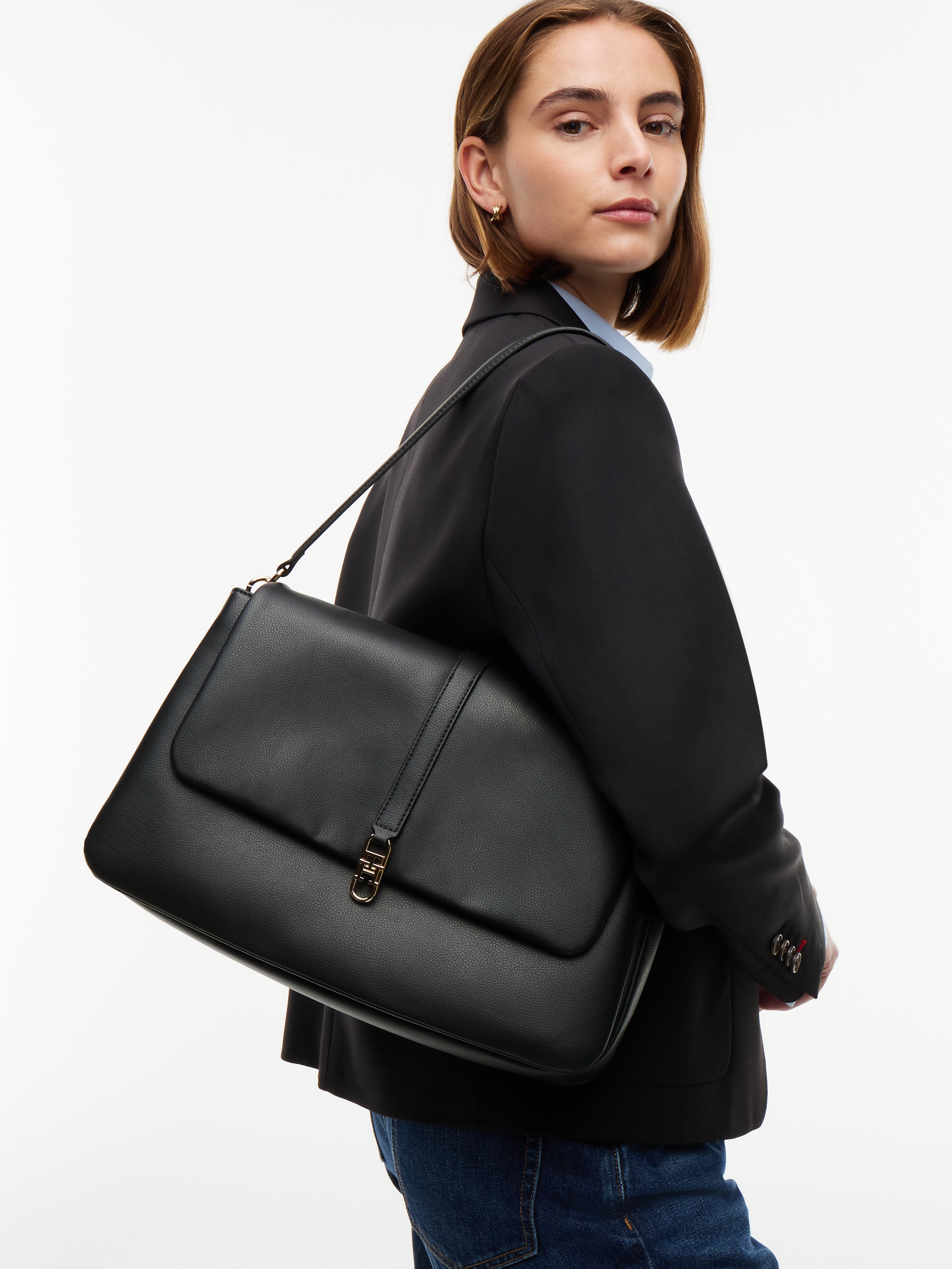 Tommy Hilfiger Sac à main »TH LIBRE SATCHEL« sac à épaule pour femmes, sac bandoulière avec fermeture magnétique TH