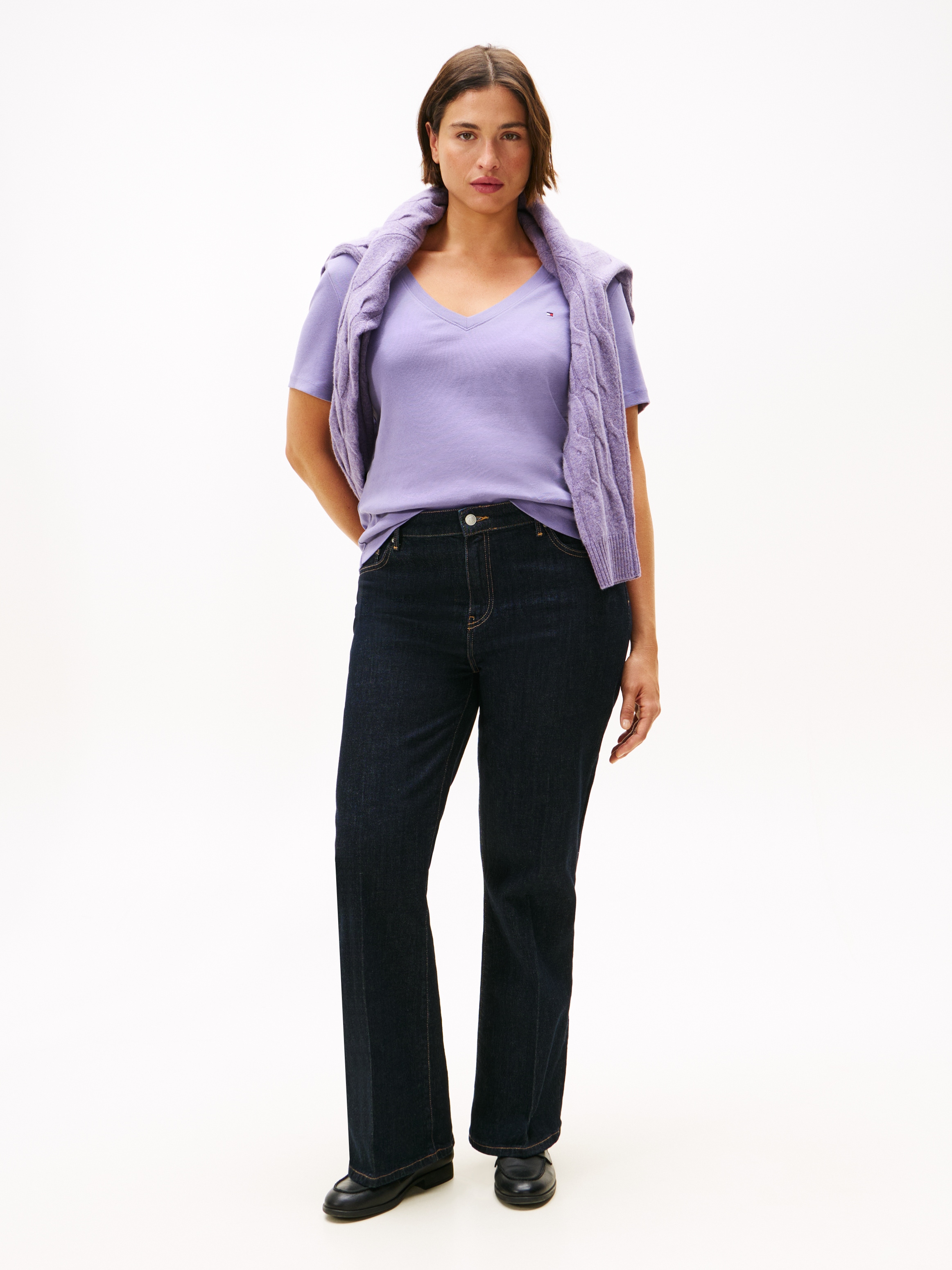 Tommy Hilfiger Curve V-Shirt »CRV SLIM CODY V-NK SS«, in Grossen Grössen
