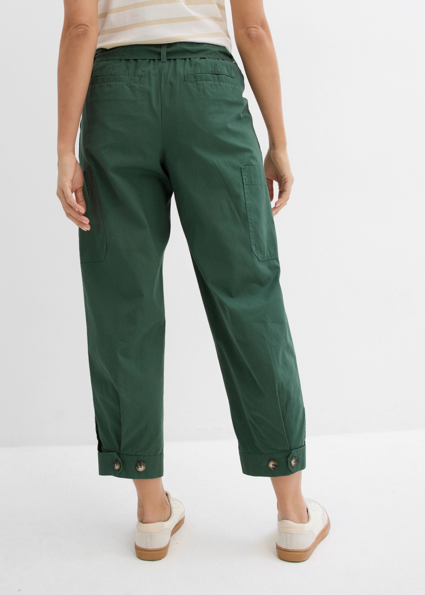 bonprix Cargohose  Loose Fit, mit Bindegürtel, aus Baumwolle, in verschiedenen Grössen