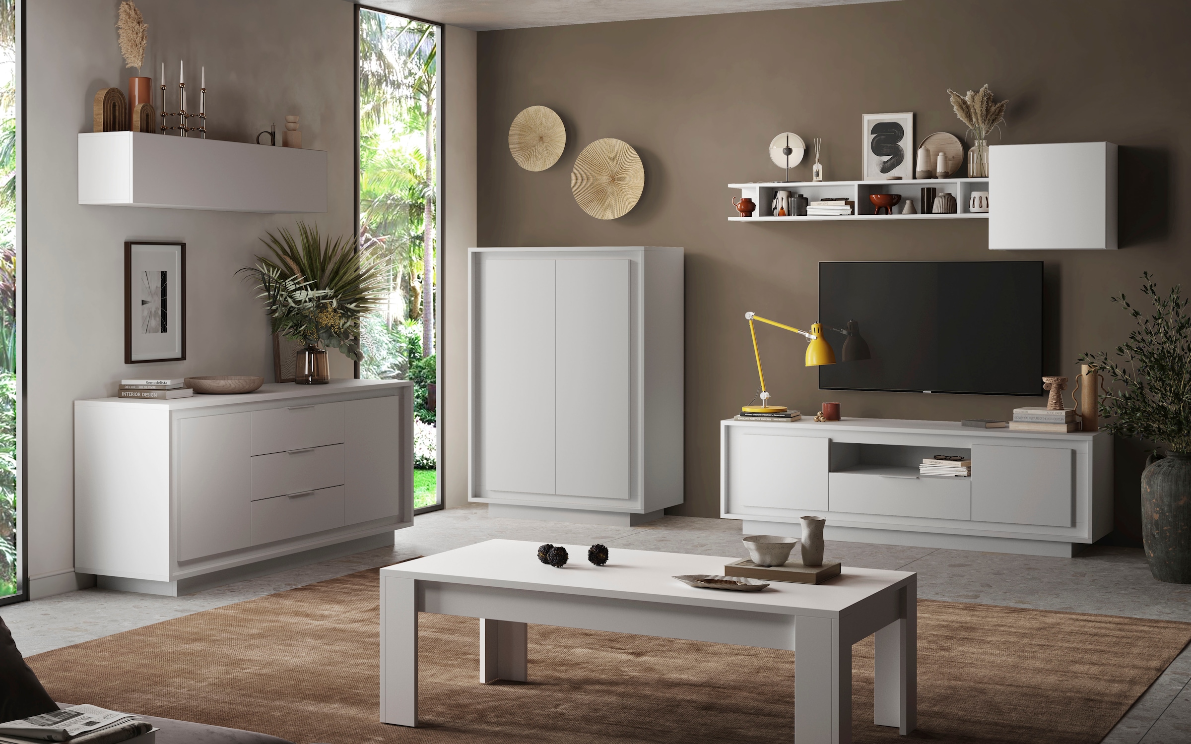 Home affaire Highboard »Sky, B/H 106/171 cm, Stauraumschrank/Hochkommode, 2 Türen« Softclosing, Korpus & Front 22 mm stark, Rahmen-Optik
