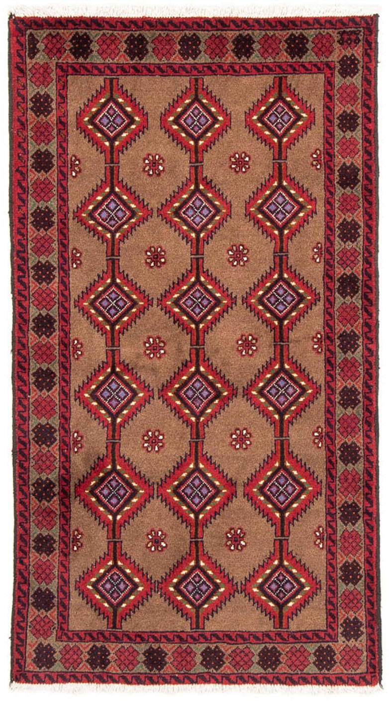 Image of morgenland Hochflor-Läufer »Belutsch Durchgemustert Rosso 179 x 101 cm«, rechteckig, 0,8 mm Höhe, Handgeknüpft bei Ackermann Versand Schweiz