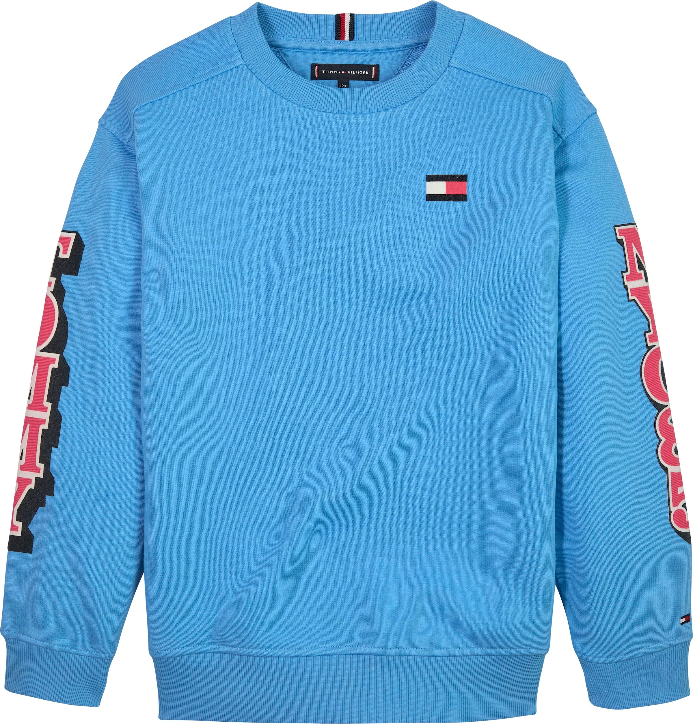 ♕ Tommy Hilfiger den Sweatshirt mit LOGO versandkostenfrei »FUN Print auf Ärmeln auf SWEATSHIRT«