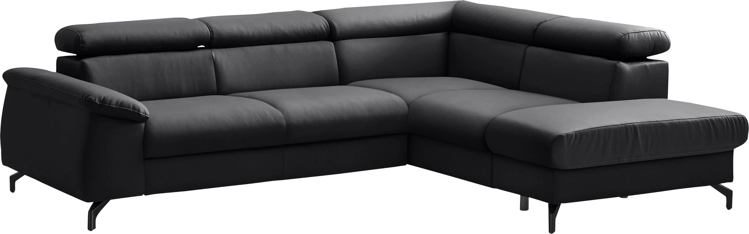 COTTA Polstergarnitur »Komaris L-Form«, (Set), Set bestehend aus: Ecksofa mit Kopfteilverstellung & Hocker