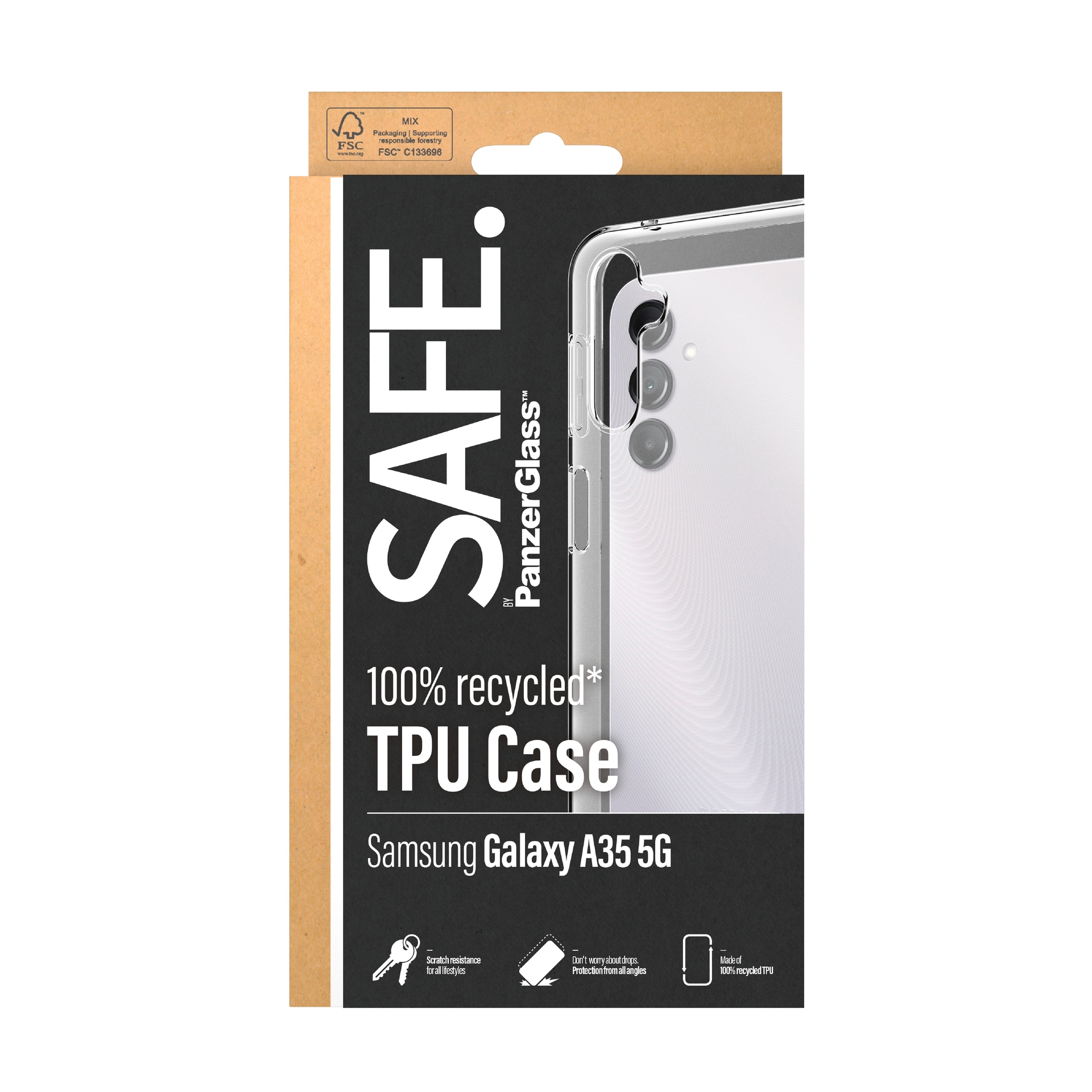 SAFE by PanzerGlass Handyhülle »Case für Samsung Galaxy A35 5G« Handycover Backcover Schutzhülle Handyschutzhülle stossfest kratzfest