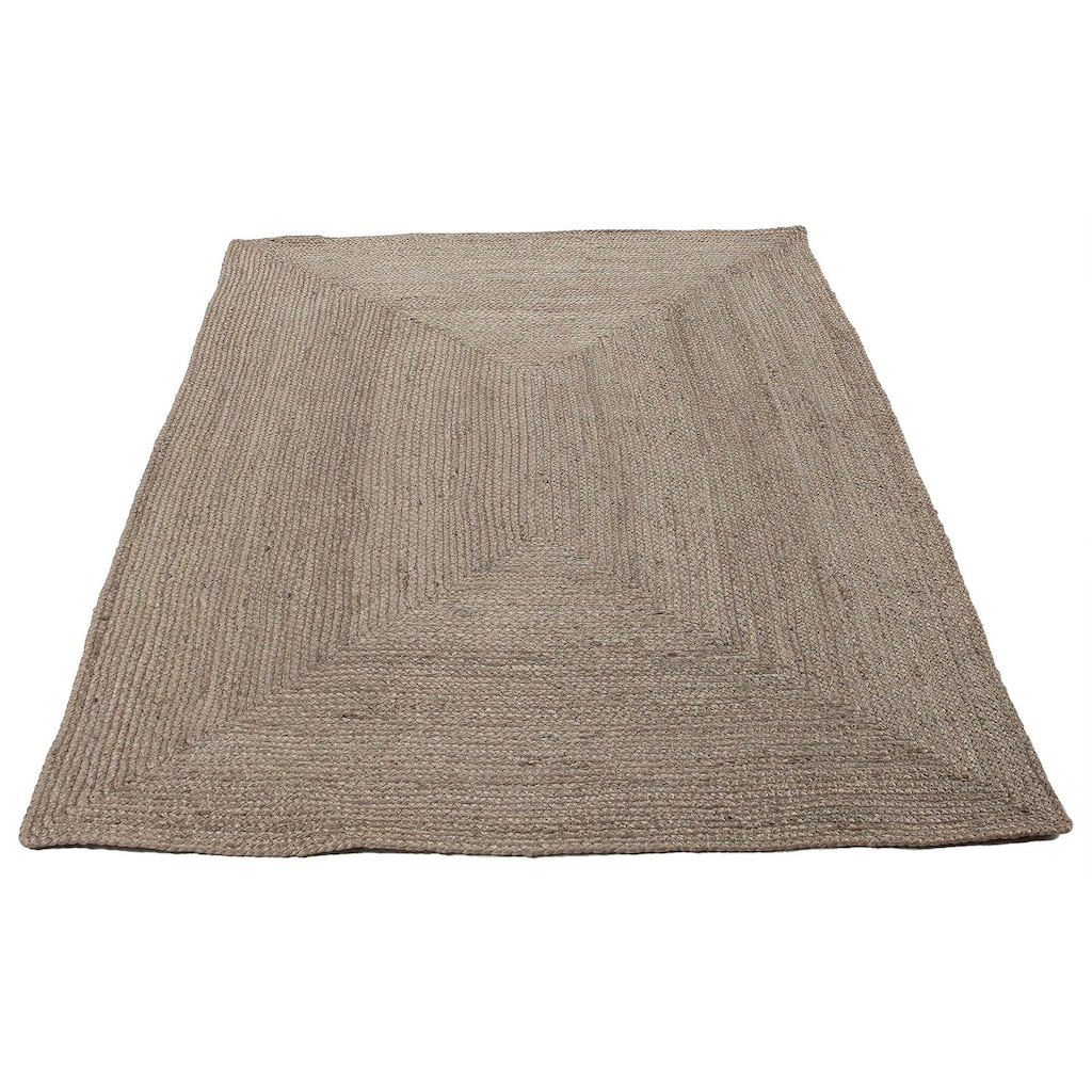 carpetfine Teppich »Nele Juteteppich Naturfaser«, rechteckig, geflochtener Wendeteppich aus 100% Jute, quadratisch und als Läufer