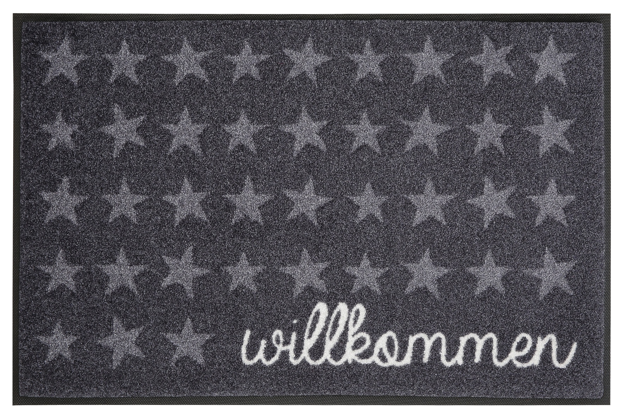 Image of wash+dry by Kleen-Tex Fussmatte »Willkommen Sterne«, rechteckig, 7 mm Höhe, Schmutzfangmatte, mit Spruch, In- und Outdoor geeignet, waschbar bei Ackermann Versand Schweiz
