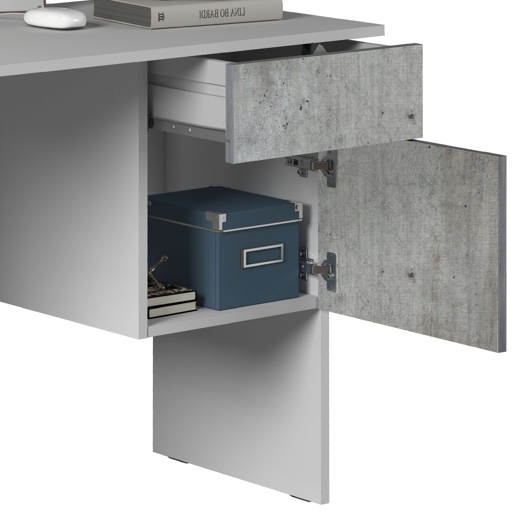 INOSIGN Schreibtisch »Coro, kleiner Computertisch, Bürotisch« mit 1 Tür & 1 Schublade, Breite 110 cm, Made in Italy