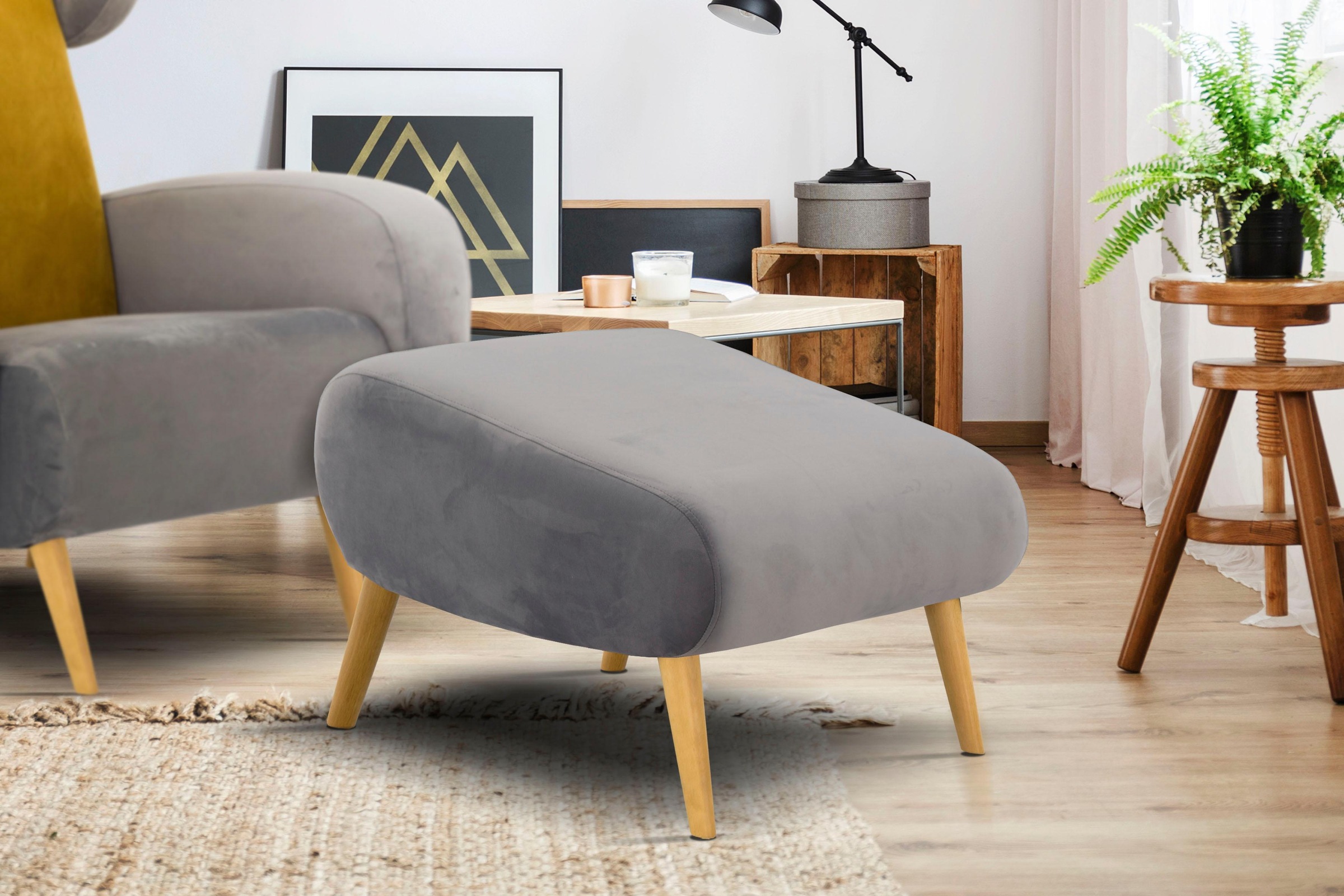 Image of Home affaire Polsterhocker »Ox«, passend zum Sessel »Gox« und »Tox« bei Ackermann Versand Schweiz