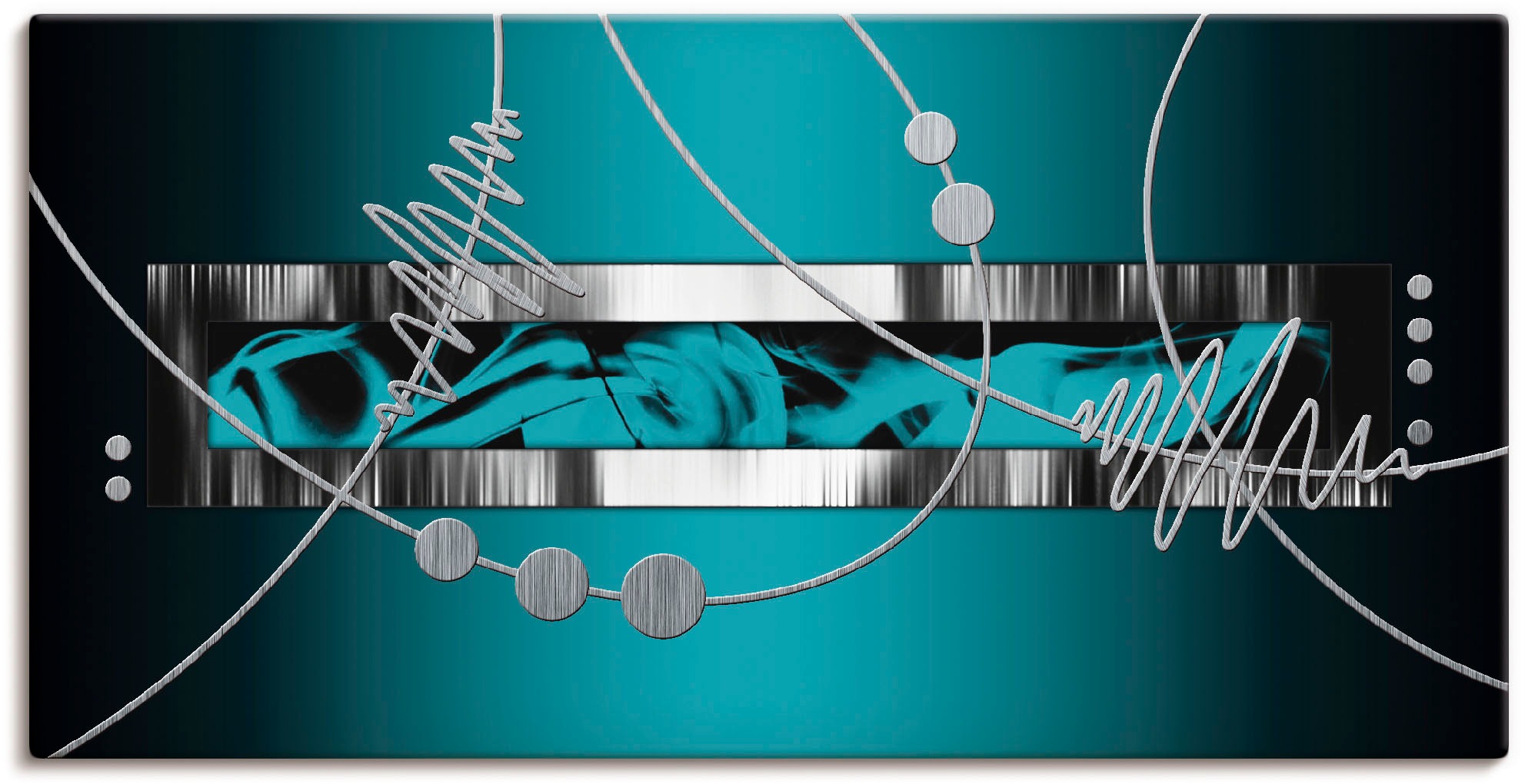 Image of Artland Wandbild »Silber abstrakt auf petrol«, Gegenstandslos, (1 St.) bei Ackermann Versand Schweiz