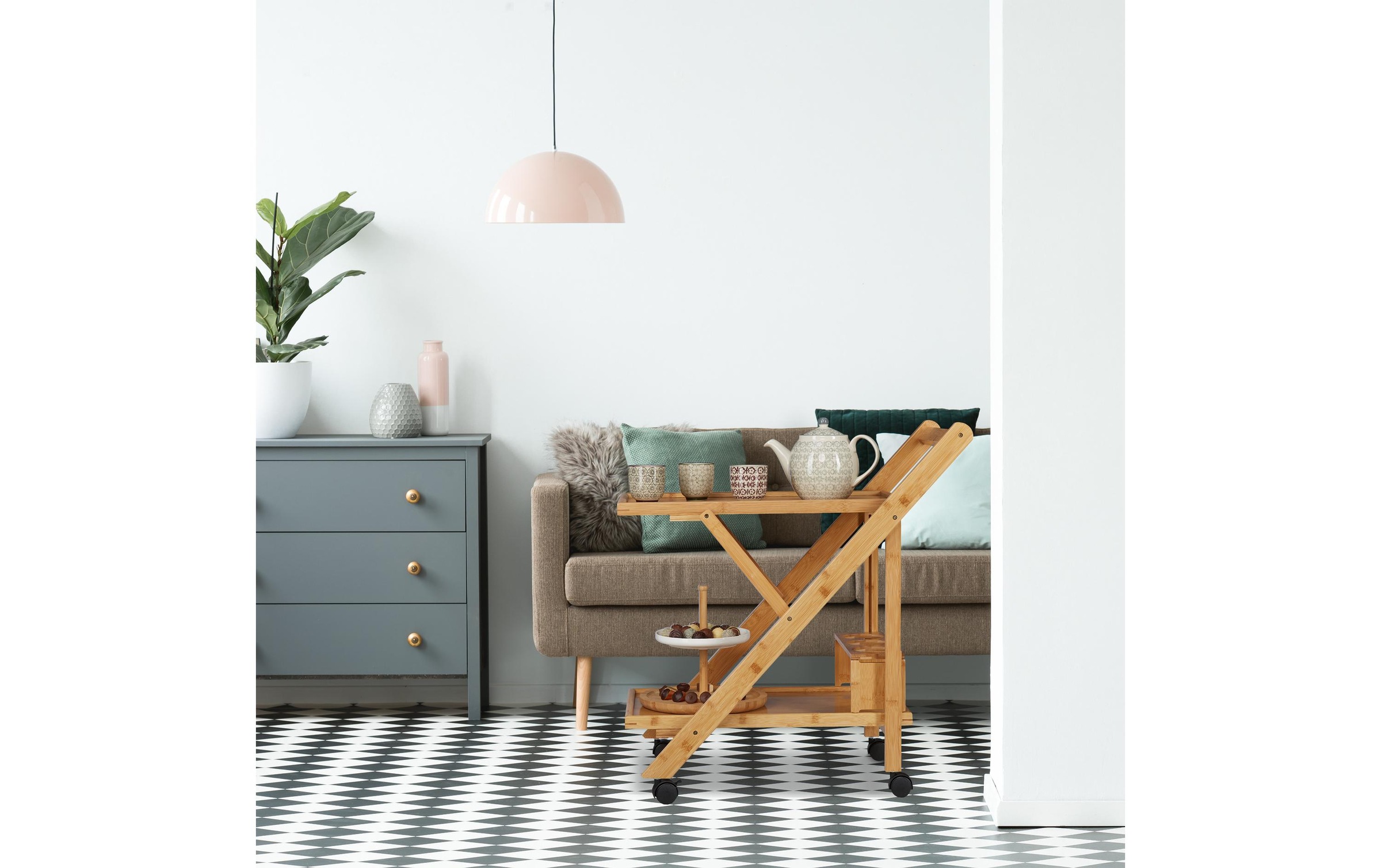 relaxdays Chariot de service »klappbar mit 2 Ablagen 70 x 40.5 x 65 cm«