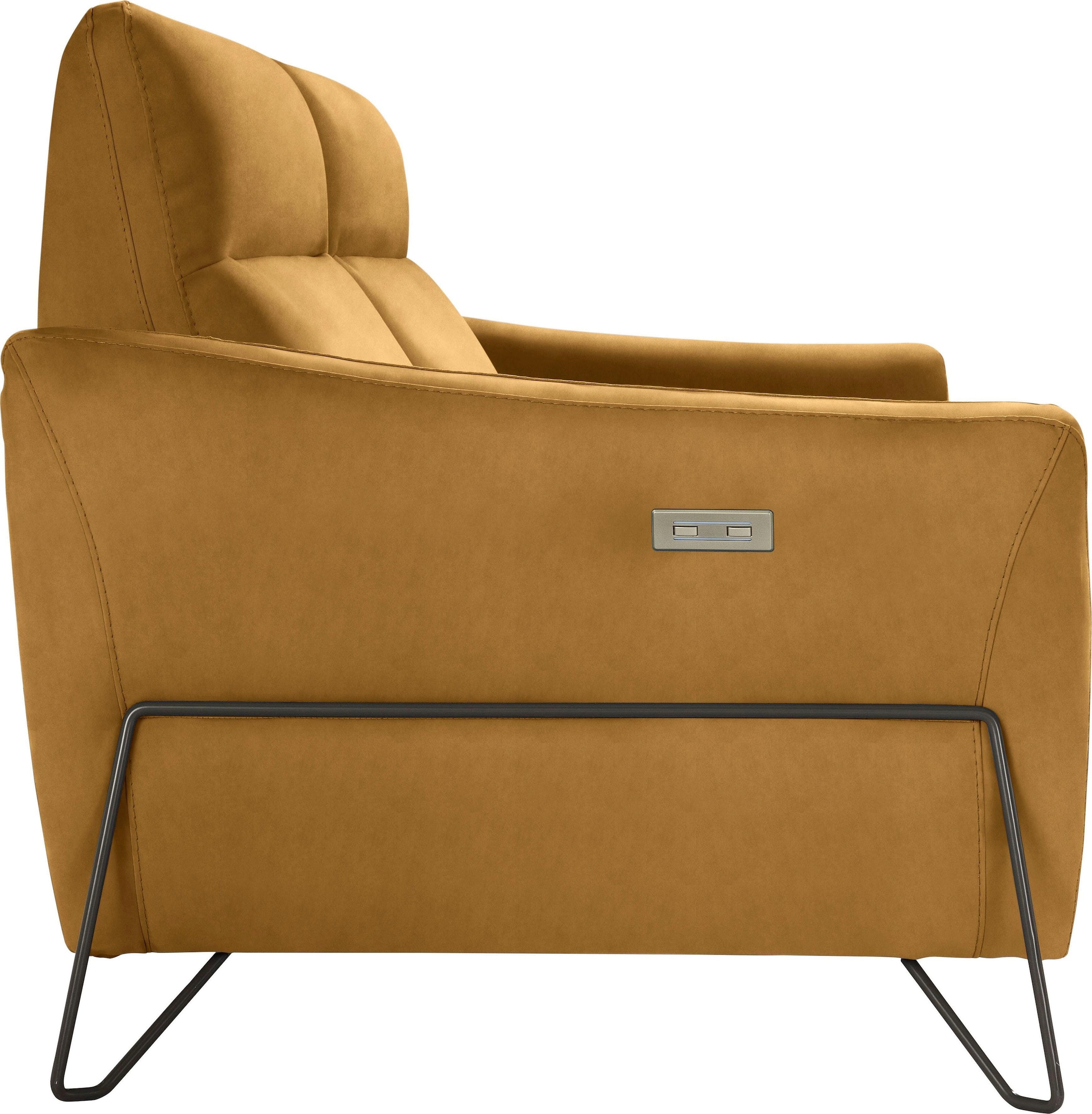 Egoitaliano 2-Sitzer »Gaia, modern, elegant und super komfortabel mit hoher Rückenlehne« erstklassiger Sitzkomfort, Inkl. 2 Relaxfunktionen, mit Designfuss