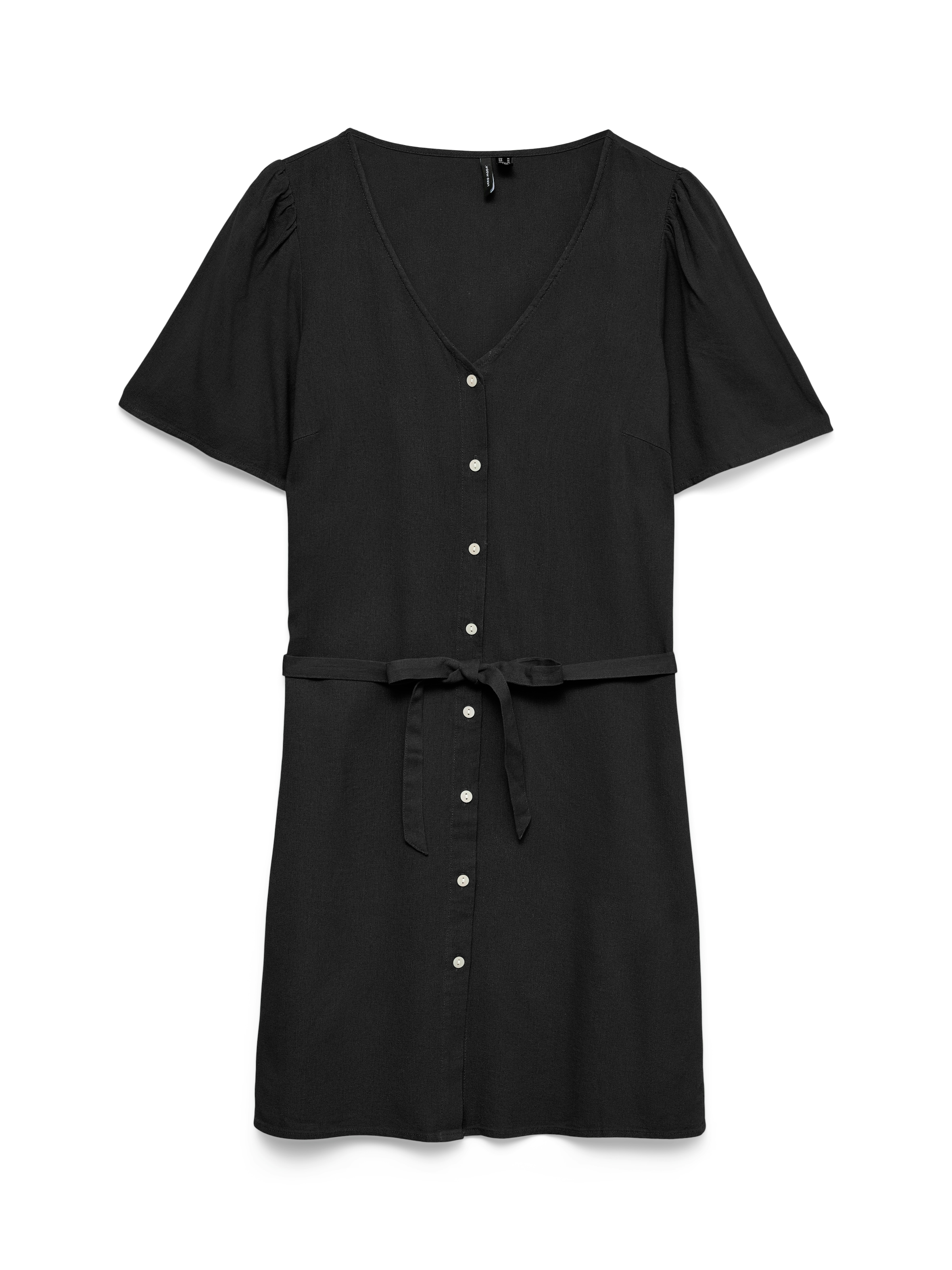 Image of Vero Moda Hemdblusenkleid "VMMYMILO 2/4 SHORT SHIRT DRESS WVN GA" mit Taillengürtel