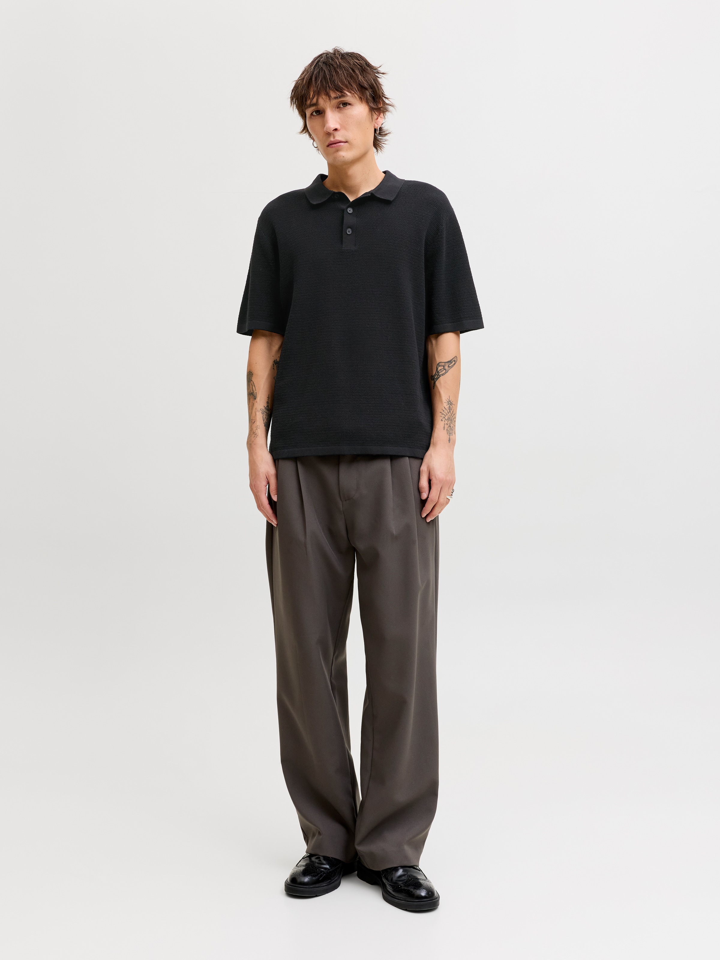 Jack & Jones Kurzarmpullover »JJEGEORGE KNIT POLO SS SN« mit Polo Kragen