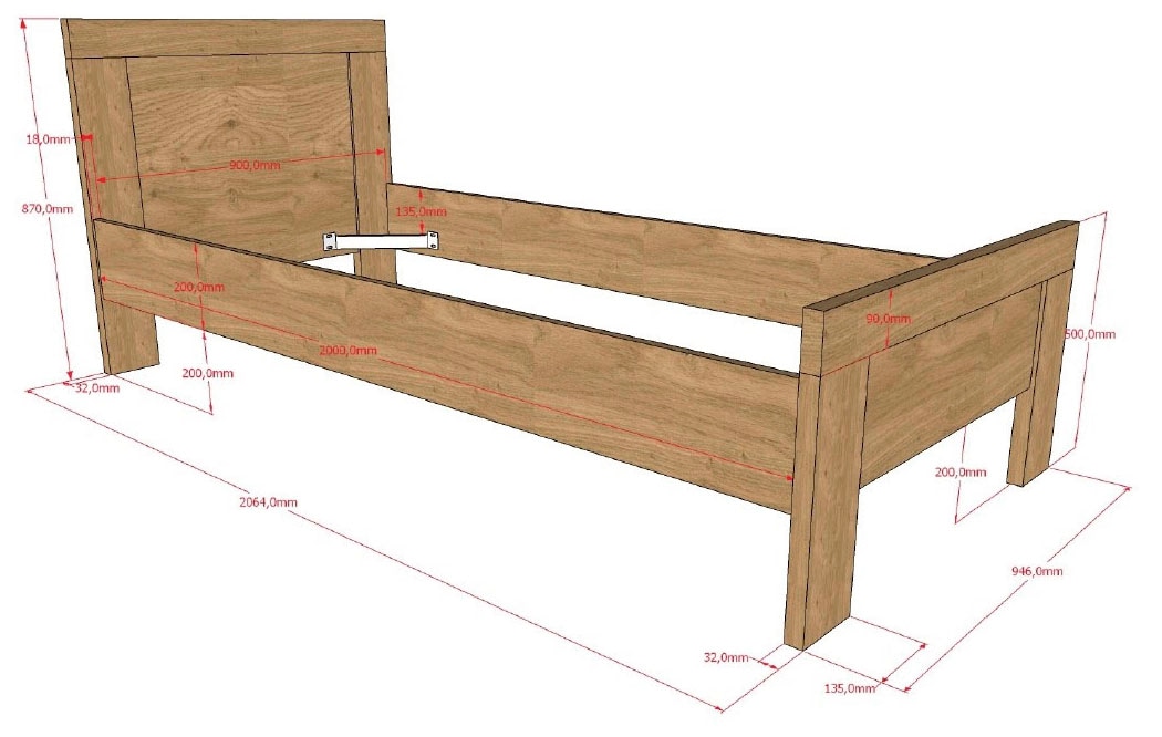 Vipack Jugendzimmer-Set »SAM - Bett und Nachtkonsole, gradliniges Design in wohnlichem Dekor« Schubladen auf Metallauszug bieten Stauraum am Bett, 2 tlg. tlg. die Oberfläche ist pflegeleicht, in der Ausführung Eiche Dekor