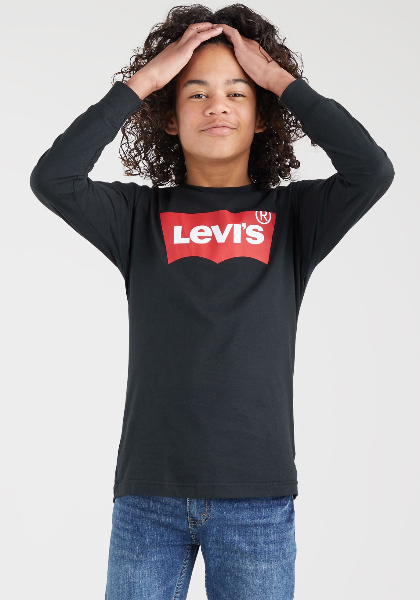 Image of Levis Kids Langarmshirt "L/S BATWING TEE" mit Logo Print for BOYS