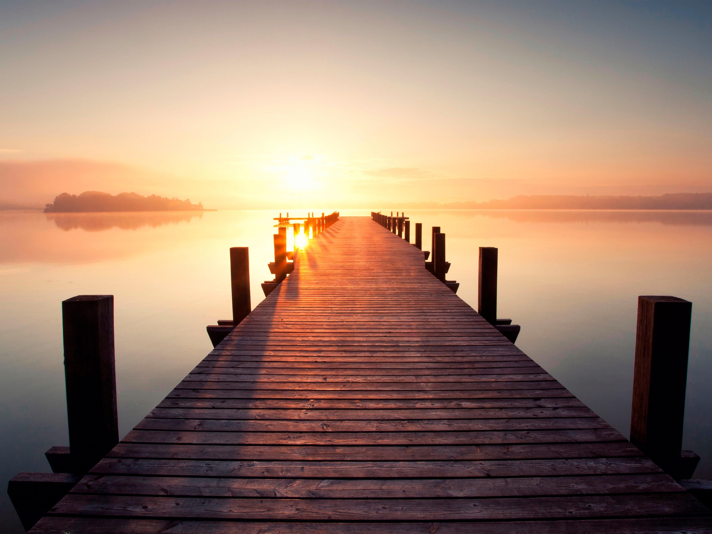 Image of Home affaire Leinwandbild »Sonnenaufgang - Steg«, 80/60 cm bei Ackermann Versand Schweiz