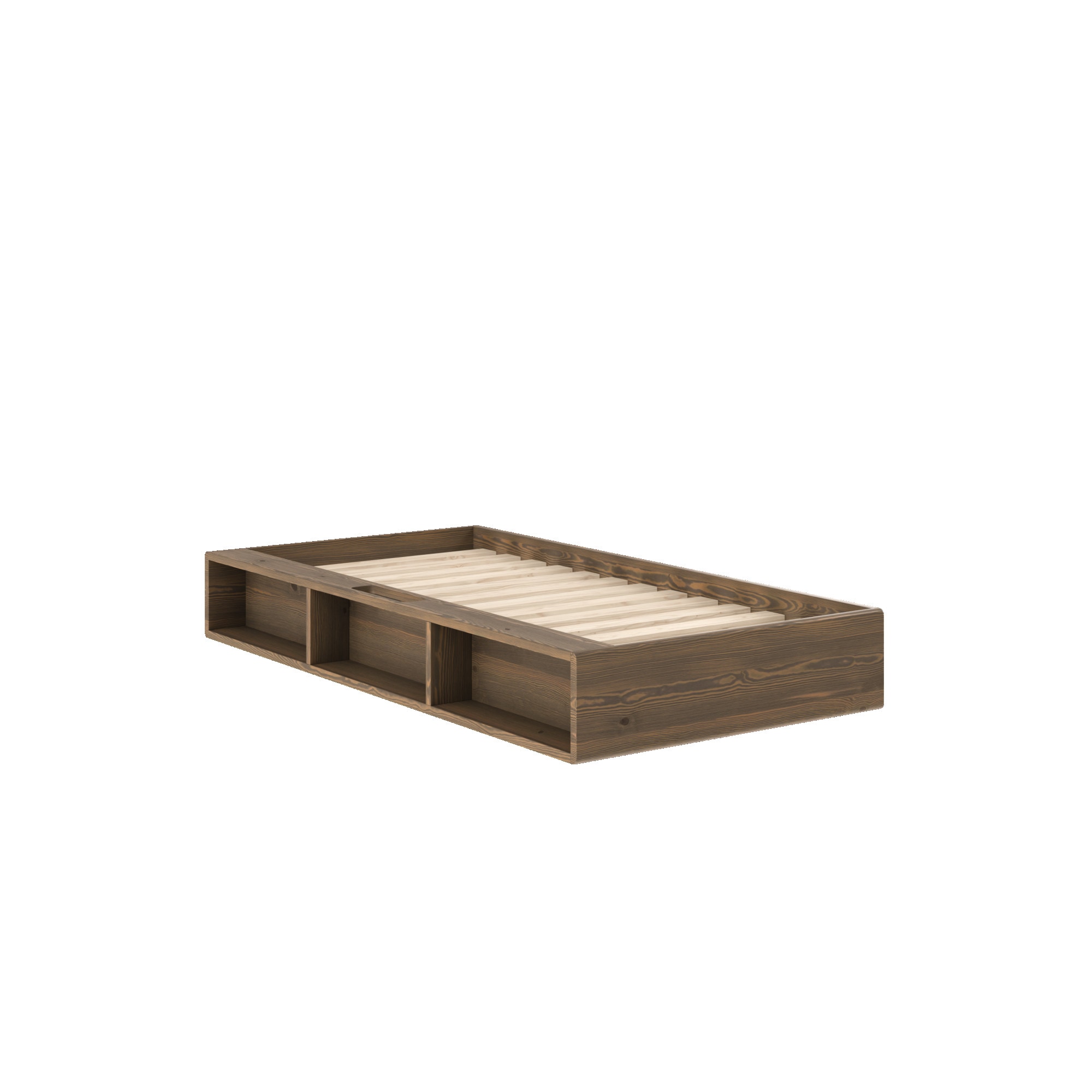 Karup Design »Ziggy Bed, Stauraumbett, FSC®-zertifiziertes Massivholz made in Europe« Erhältlich für Matratzen Breite 90, 120, 140, 160 oder 180 cm,  mit 3 Ablagen, inklusive Lattenrost, ohne Matratze, mehrere Farben