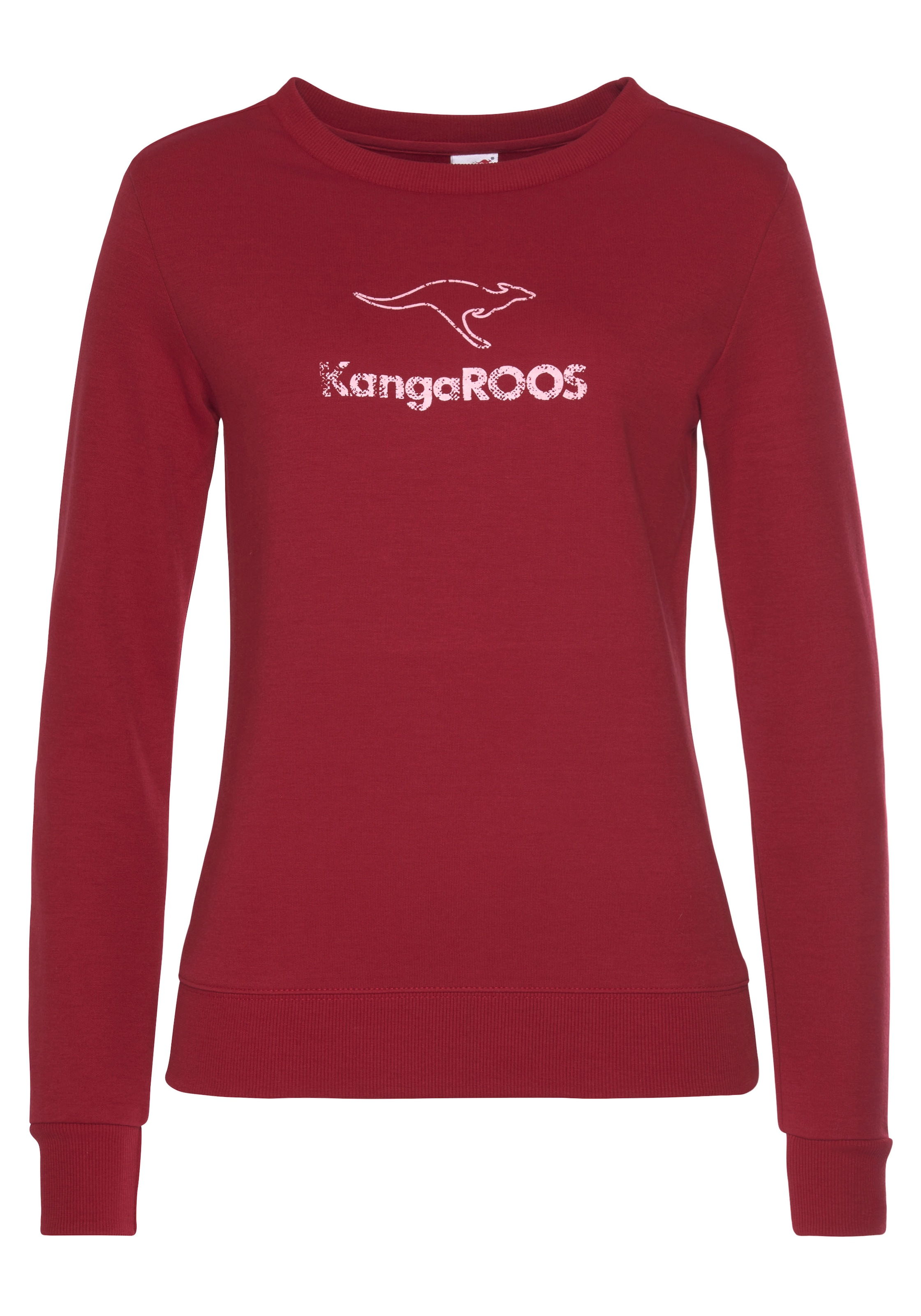 KangaROOS Sweatshirt, mit Kontrastfarbenem Logodruck, Loungeanzug