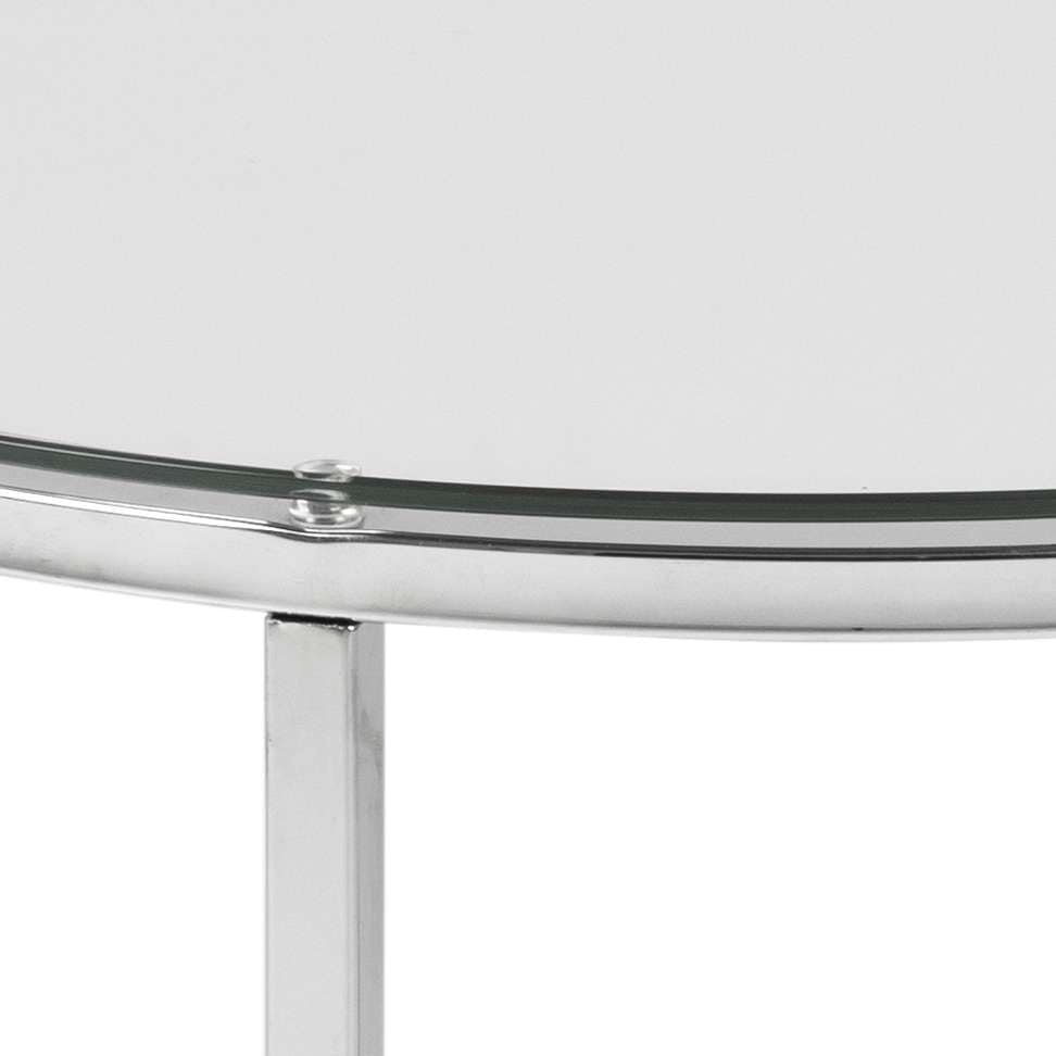 ACTONA GROUP Table en verre »Cross« Table d'appoint ronde, verre clair trempé, structure en acier, P : 55 cm