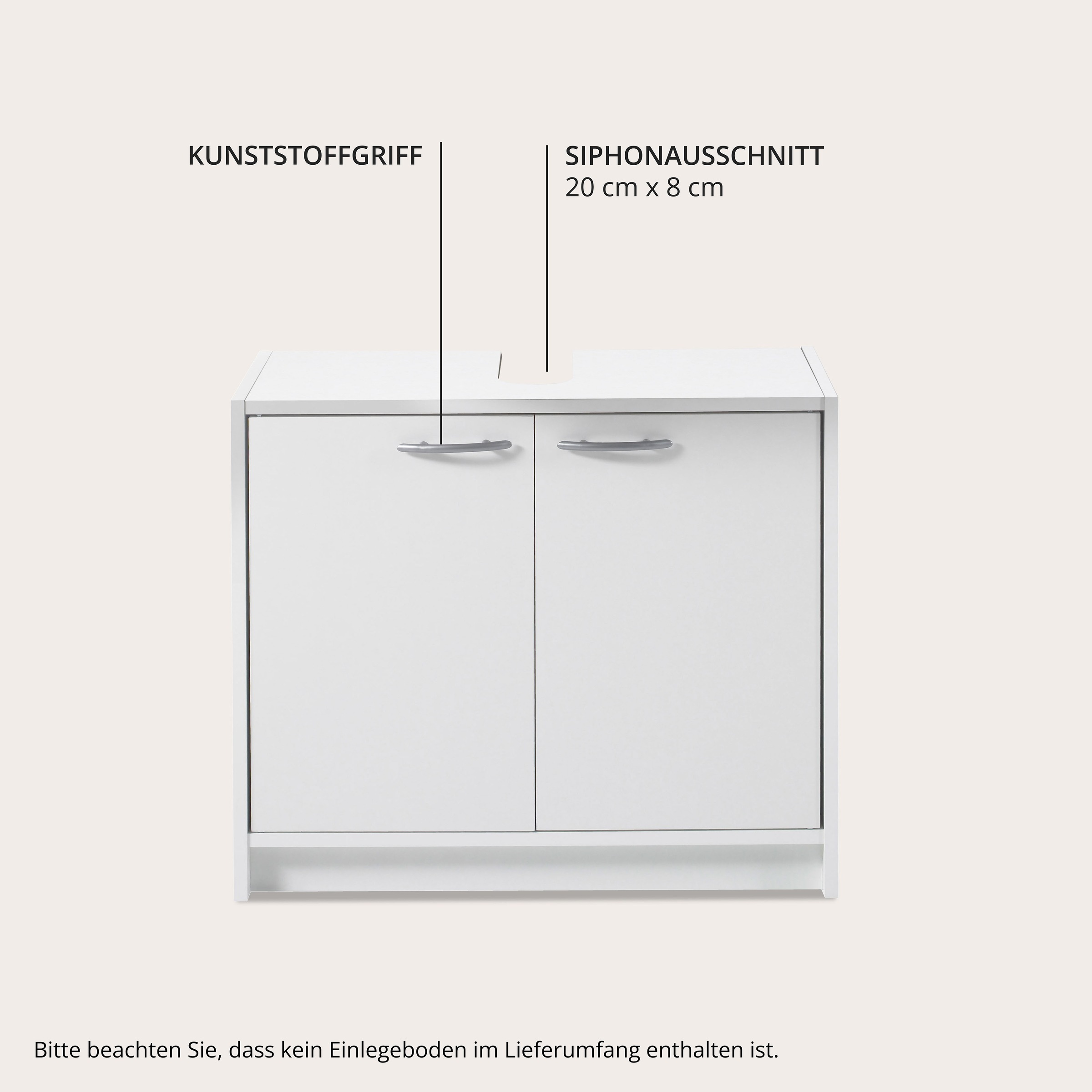 BASIC by Balculina Waschbeckenunterschrank »Smash, Breite 63 cm« 1 Stk. tlg. mit 2 Türen
