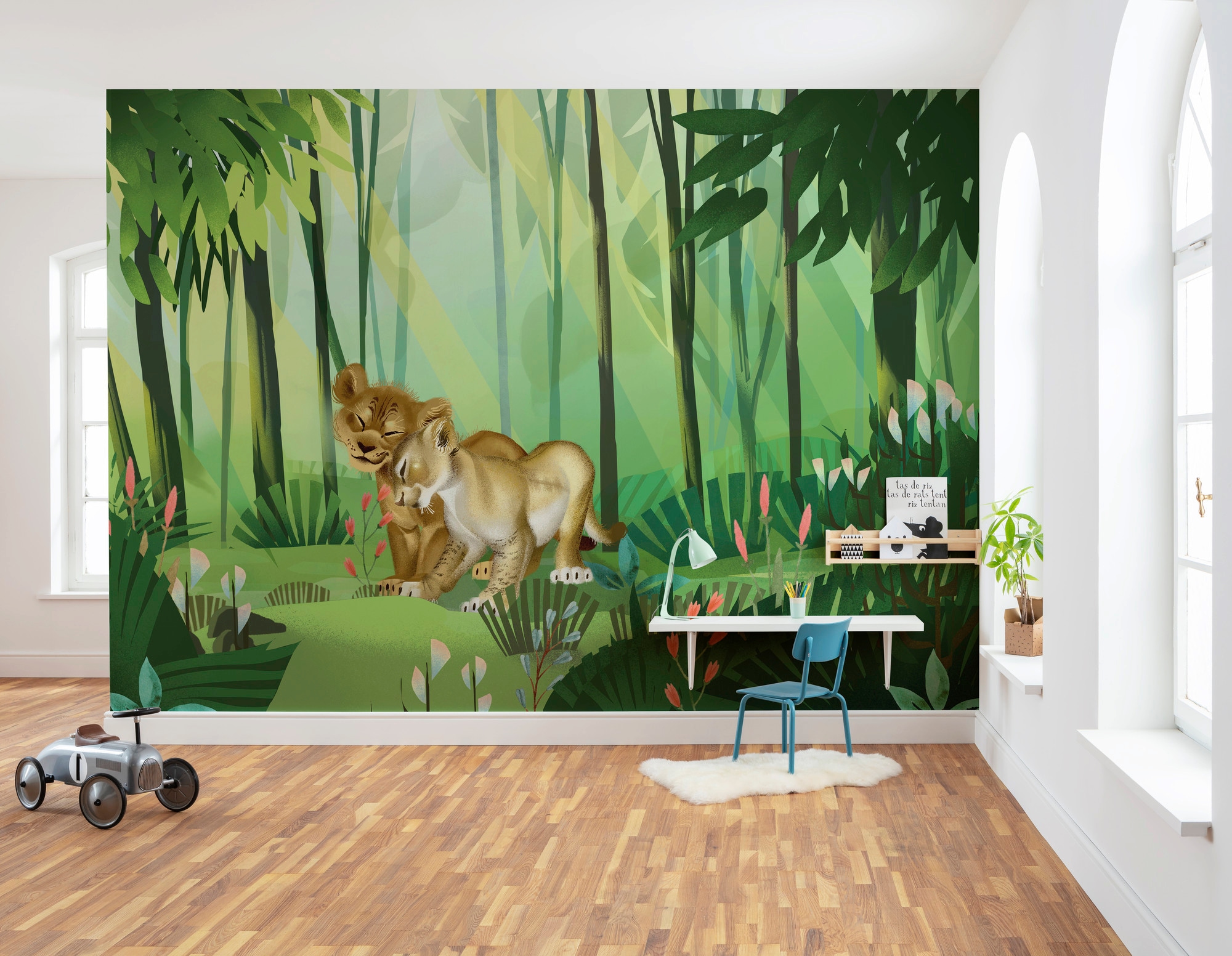 Komar Vliestapete »Digitaldruck Vlies - Lion King Love - Grösse 400 x 280 cm«, bedruckt, Kinderzimmer