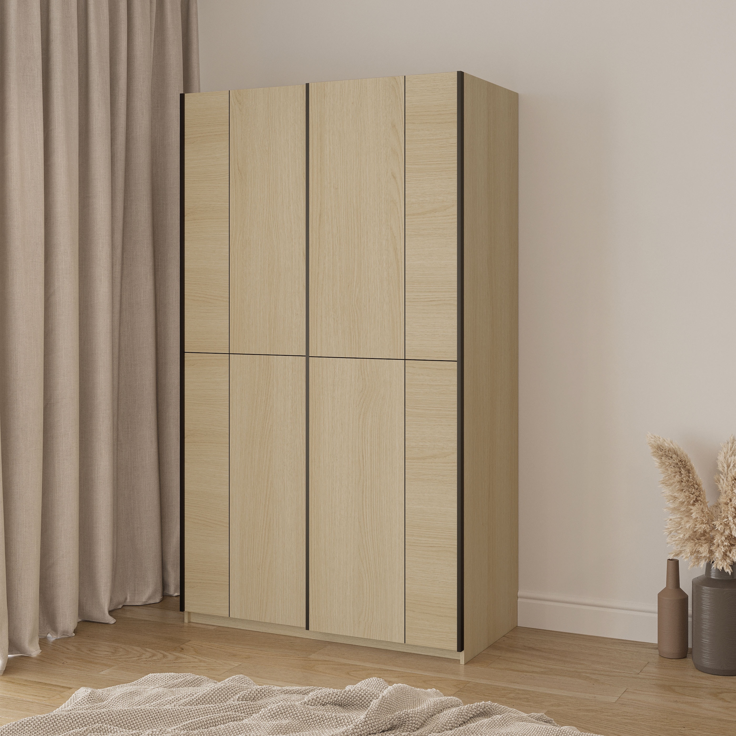 Home affaire Schiebetürenschrank »Cube Garderobenschrank incl.kompletter Innenausstattung«, Moderner Kleiderschrank, Schiebetürenschrank, Garderobe