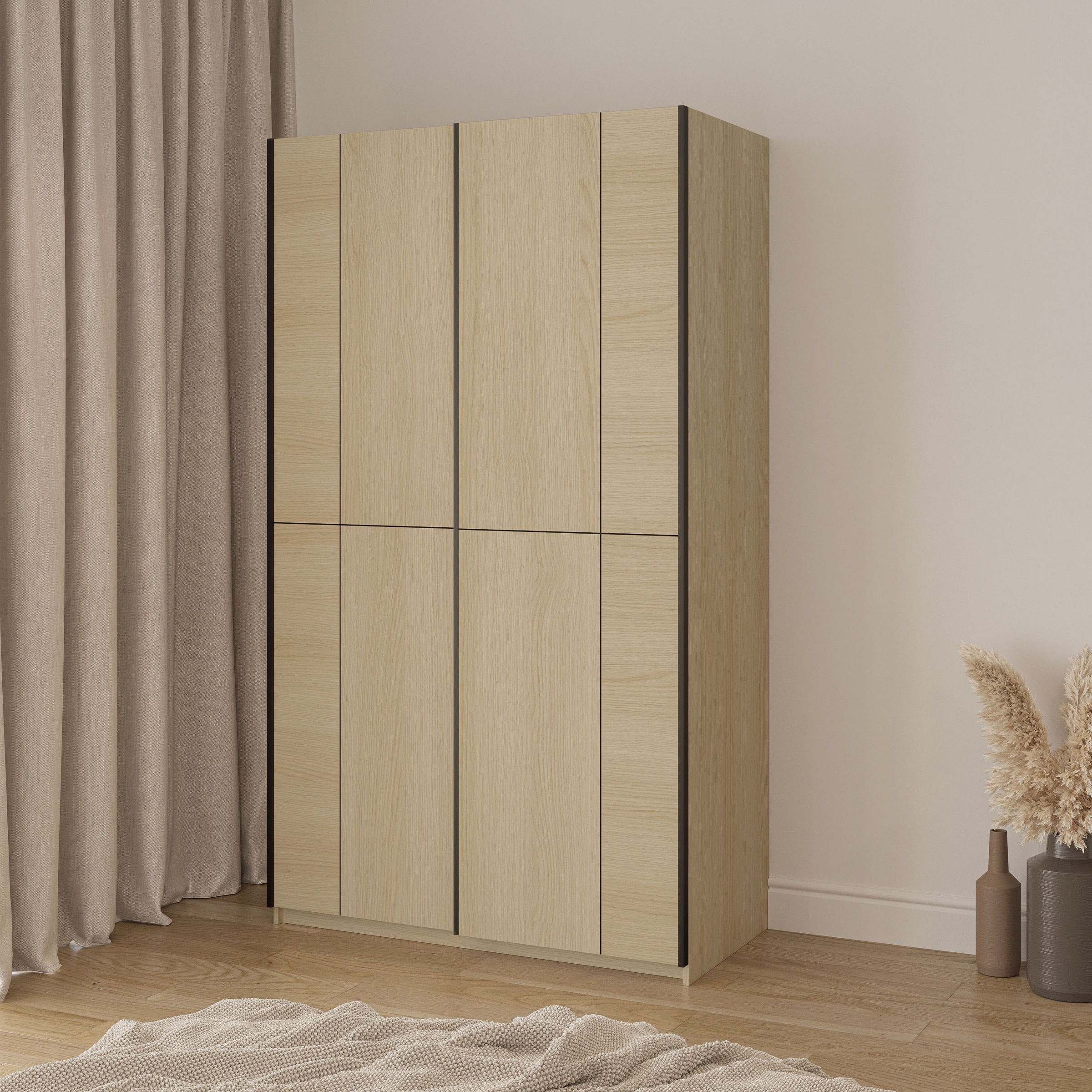 Home affaire Schiebetürenschrank "Cube Garderobenschrank incl.kompletter Innenausstattung" Moderner Kleiderschrank, Schiebetürenschrank, Garderobe