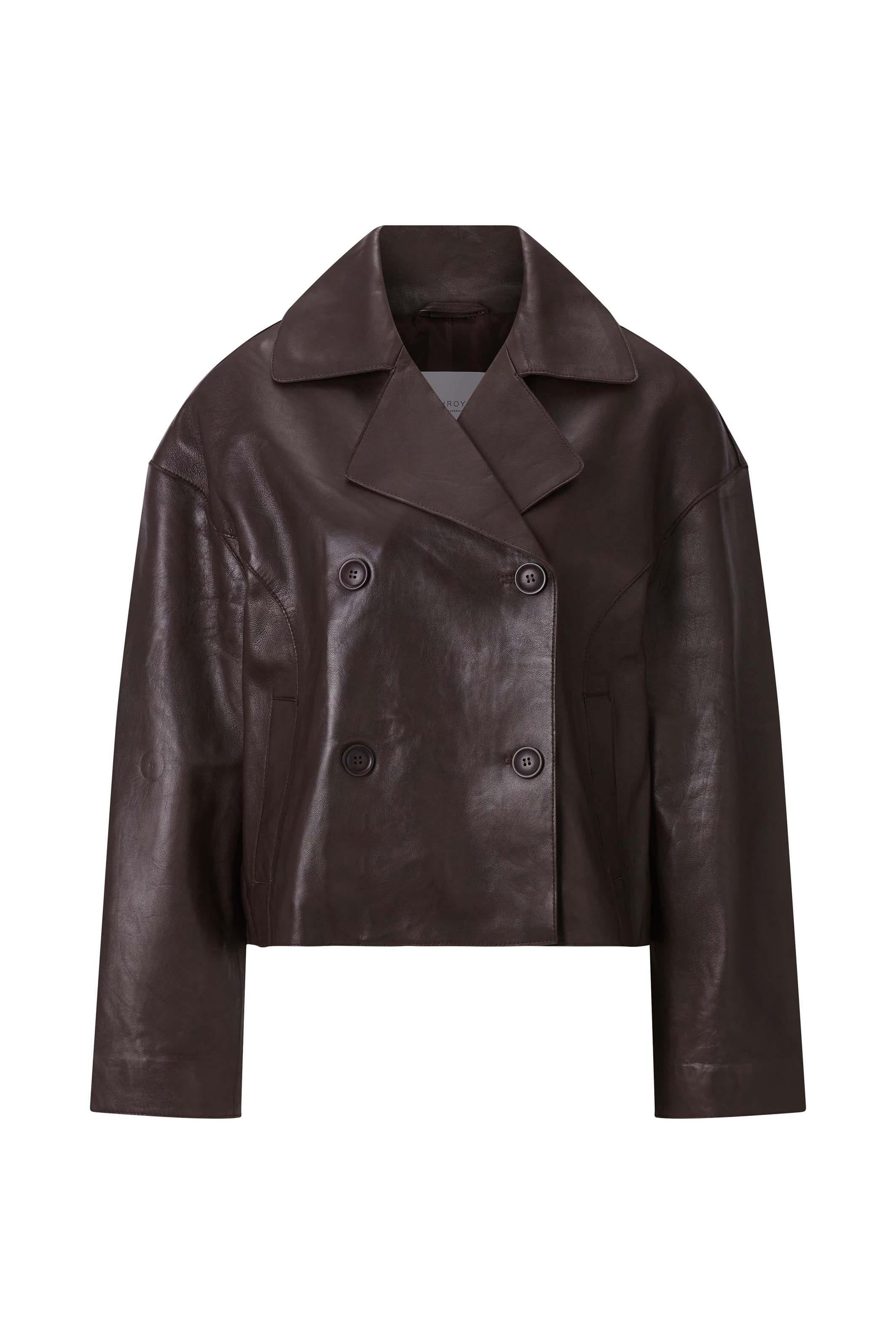 RICHROYAL Veste en cuir sans capuche Regular fit mit Reverskragen