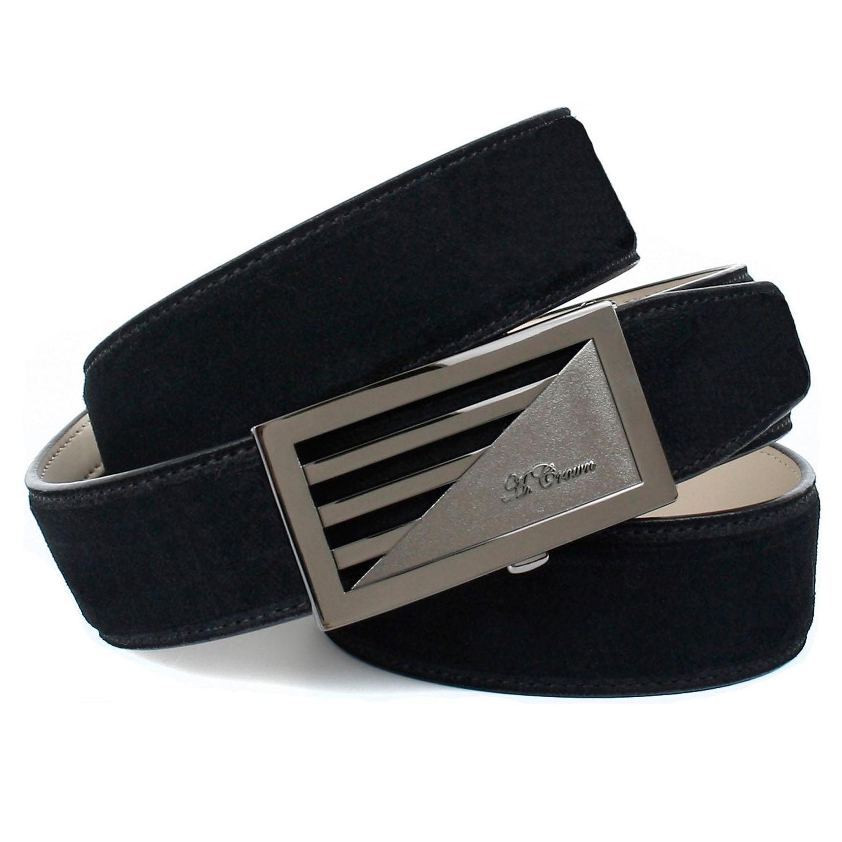 Image of Anthoni Crown Ledergürtel, mit glänzender Schliesse, Wildleder-Optik bei Ackermann Versand Schweiz