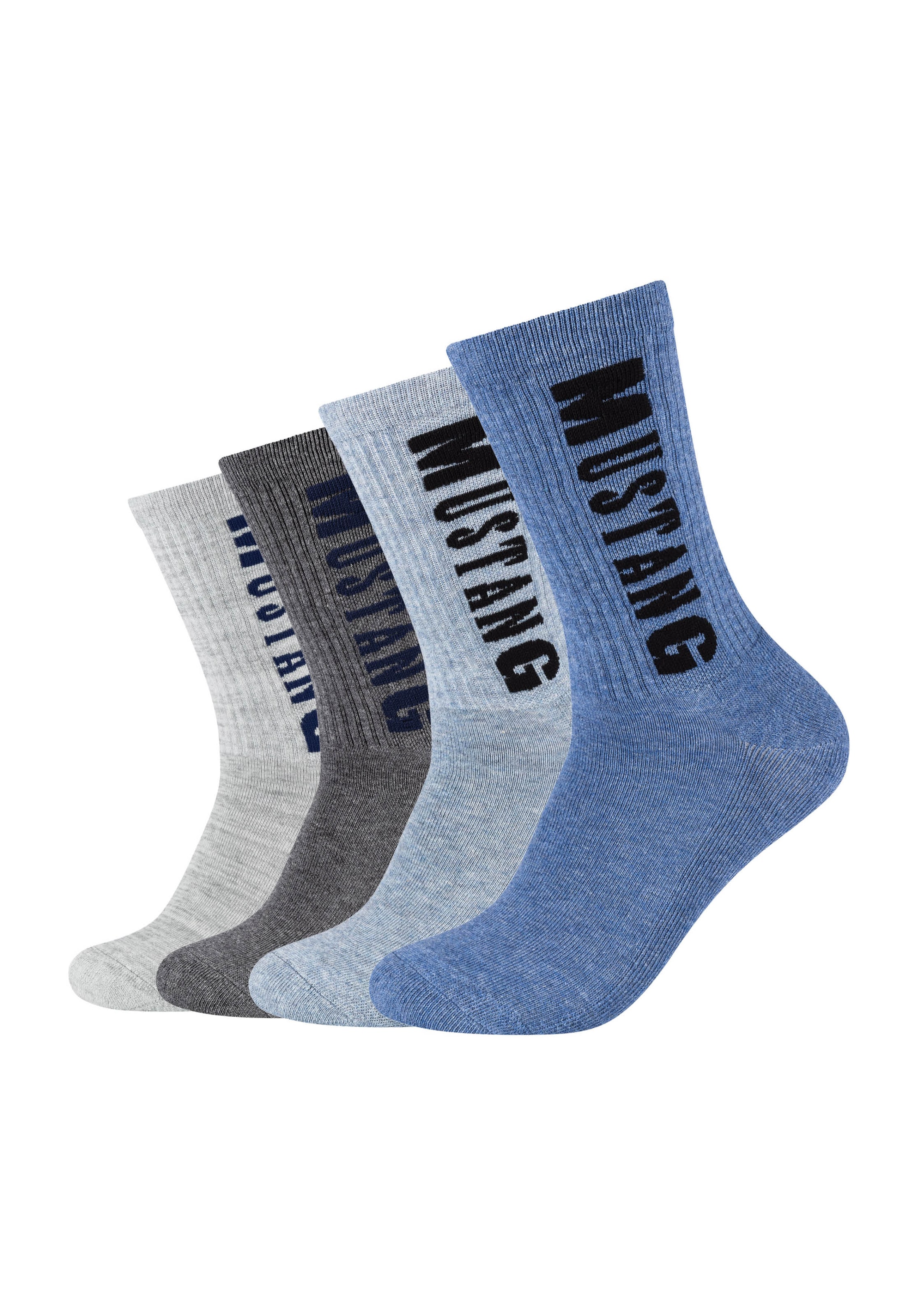 MUSTANG Chaussettes »casual« 4 Paar,  weicher Komfortbund, atmungsaktiv