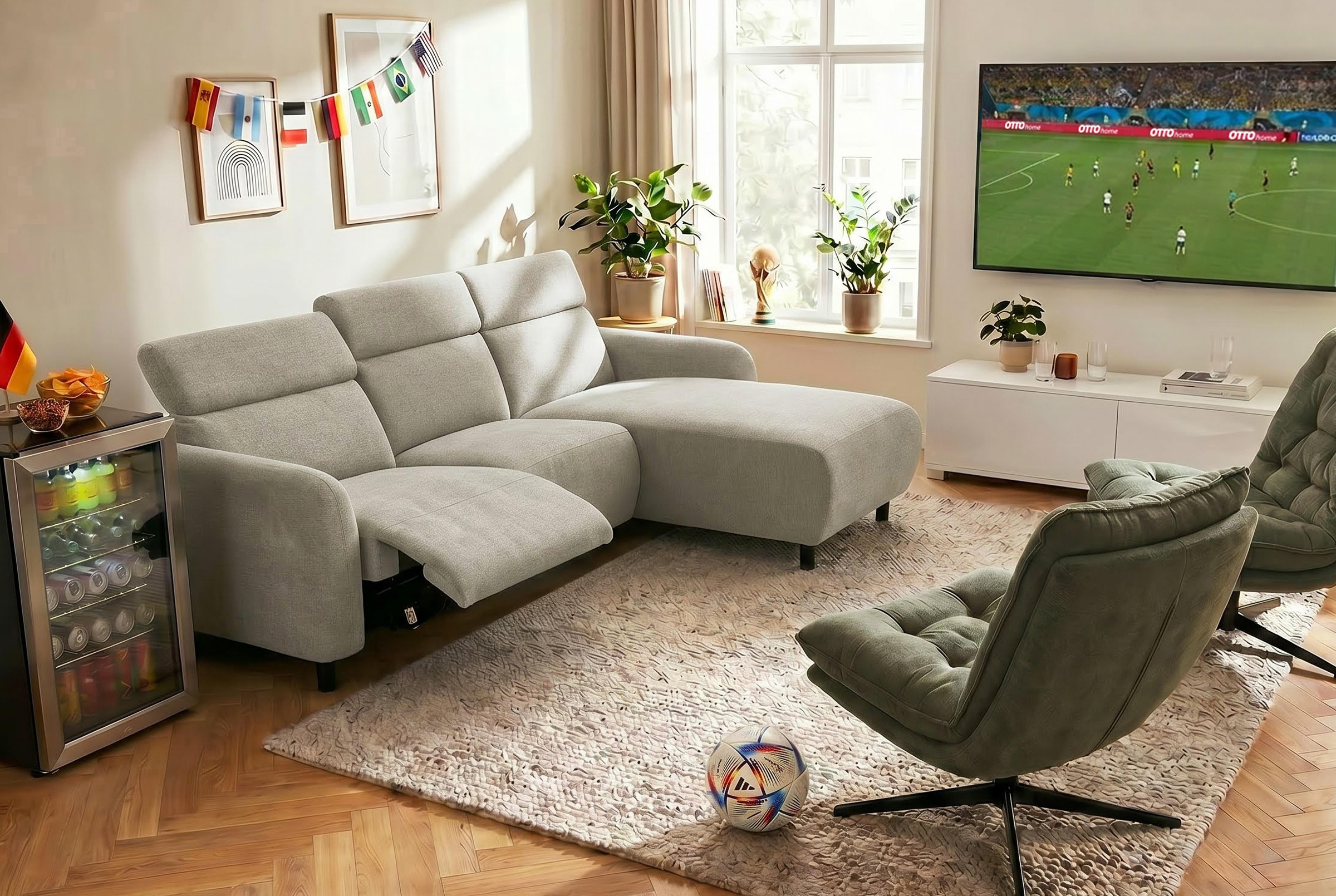 Image of GOODproduct Ecksofa "SKAANE Struktur, L-Form, 274 cm, manuelle/elektrische Relaxfunktion," 274 cm, mit Kopfteilverstellung und man. oder elektr. Relaxfunktion