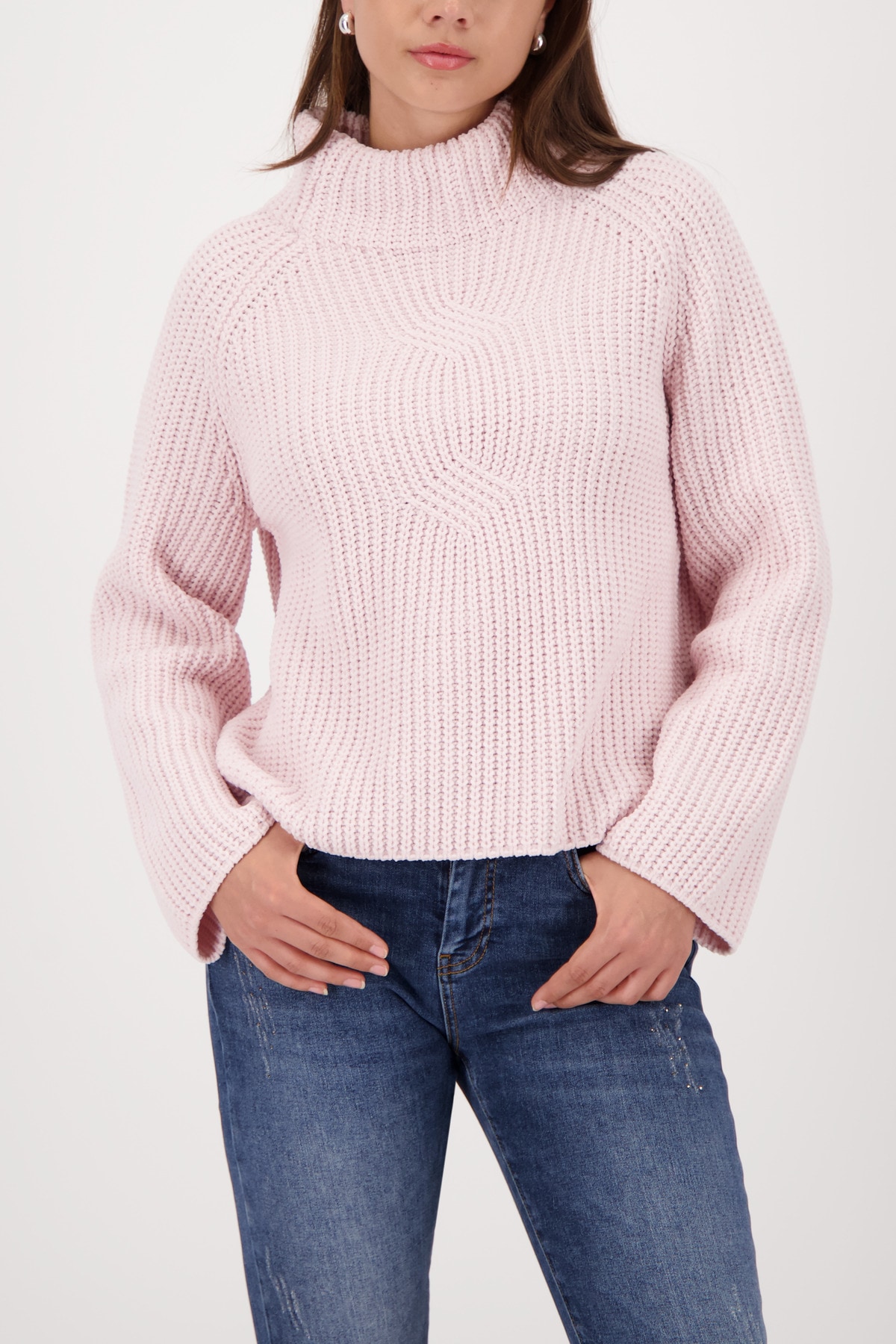Image of Monari Strickpullover "Pullover Basic Chenille" Regular fit mit Stehkragen