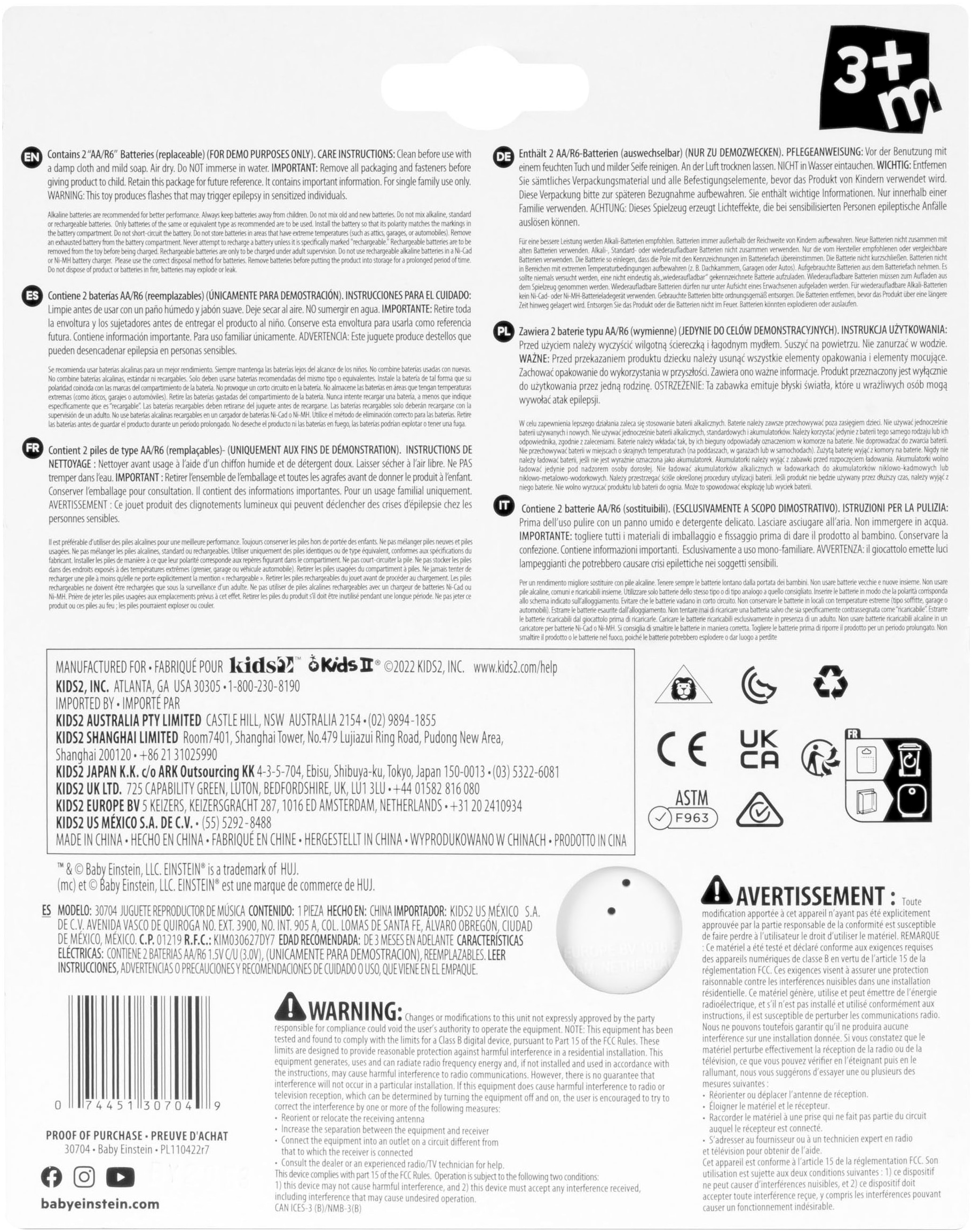 Baby Einstein Jouets éducatifs »Take Along Tunes Musical Toy« mit Licht und Sound