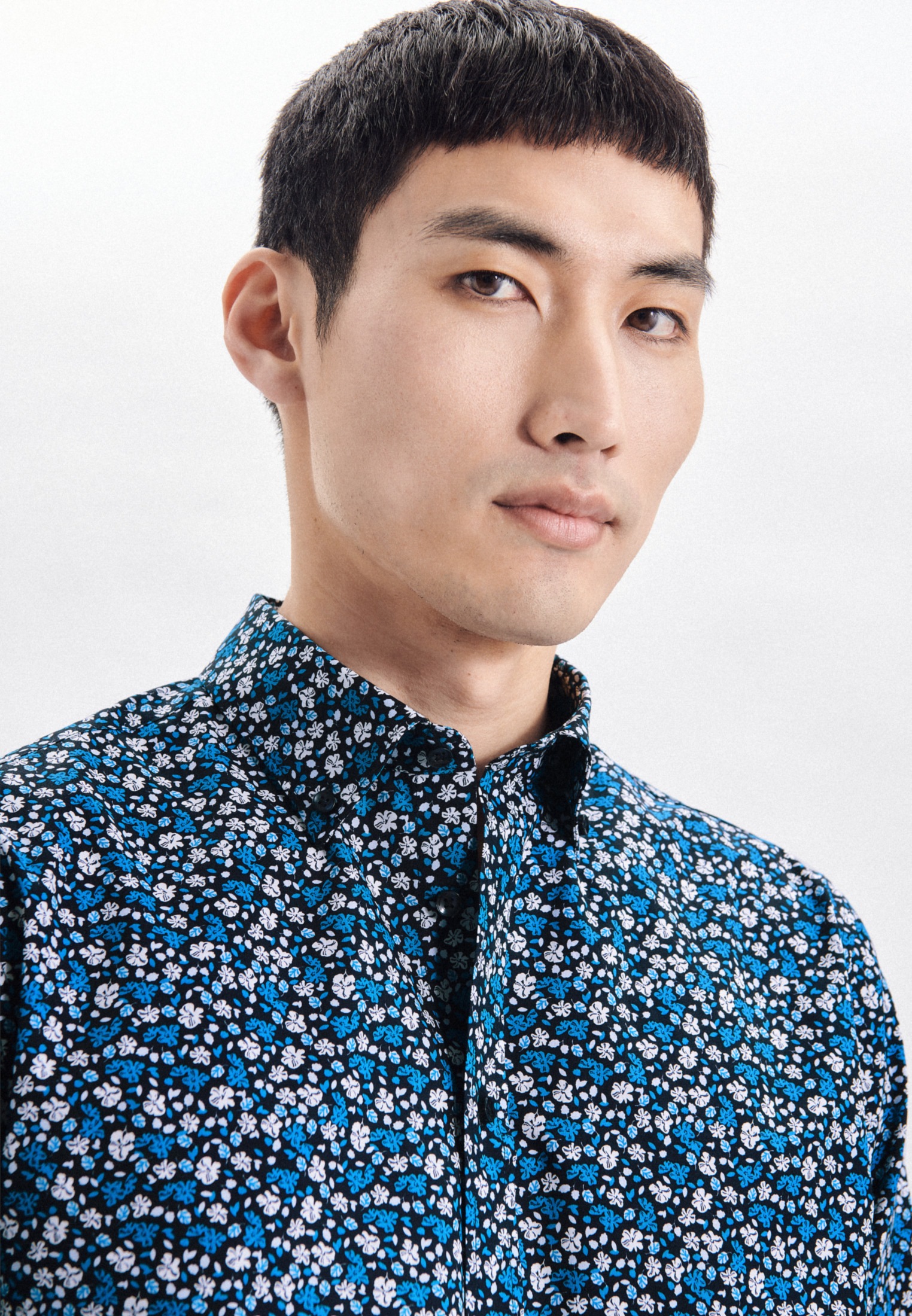 seidensticker Businesshemd »Shaped«, Shaped Langarm Button-Down-Kragen Druck