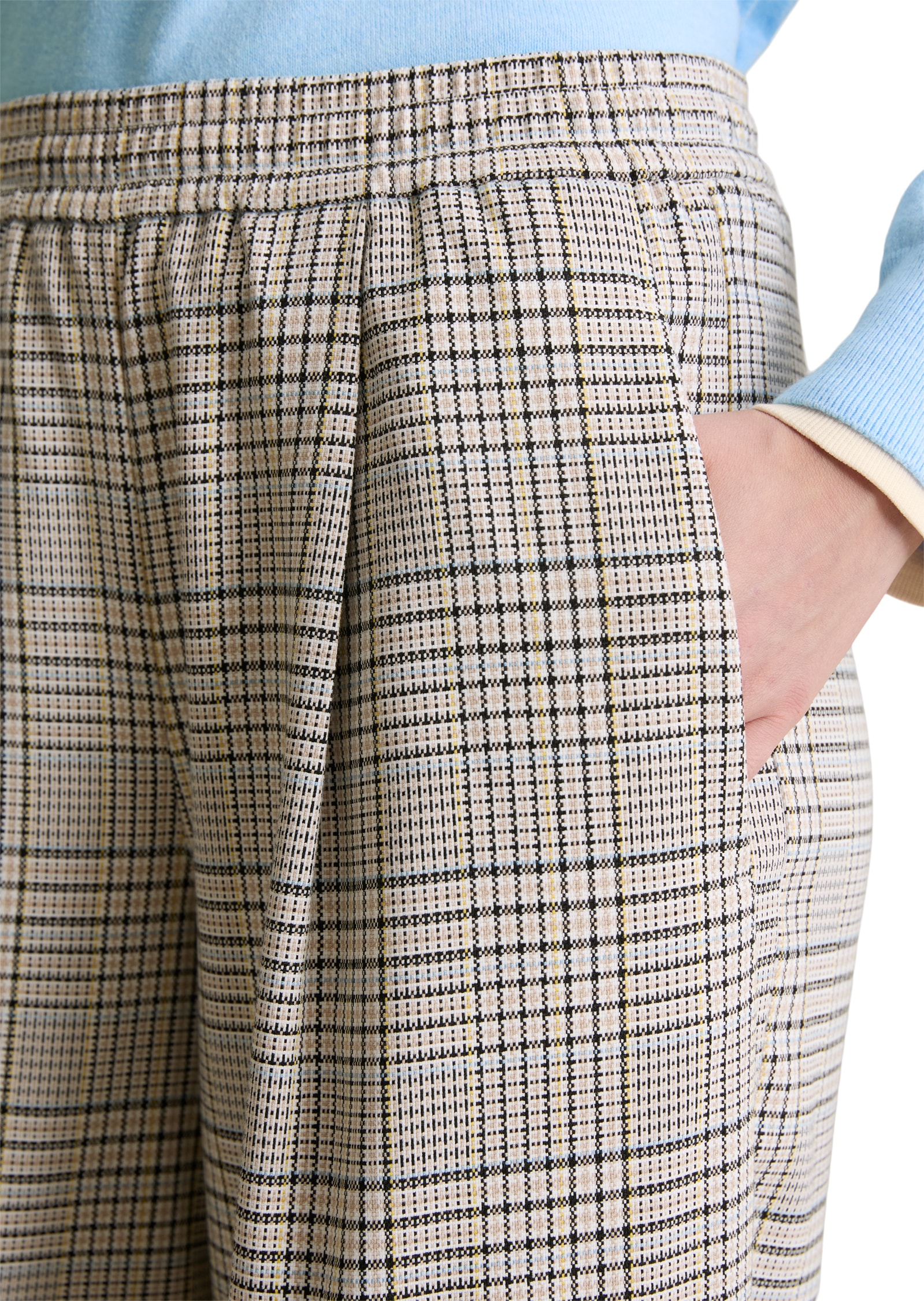 Marc O'Polo DENIM Pantalon à enfiler  karierte Hose wide mit recyceltem Polyester, elastischer Bund