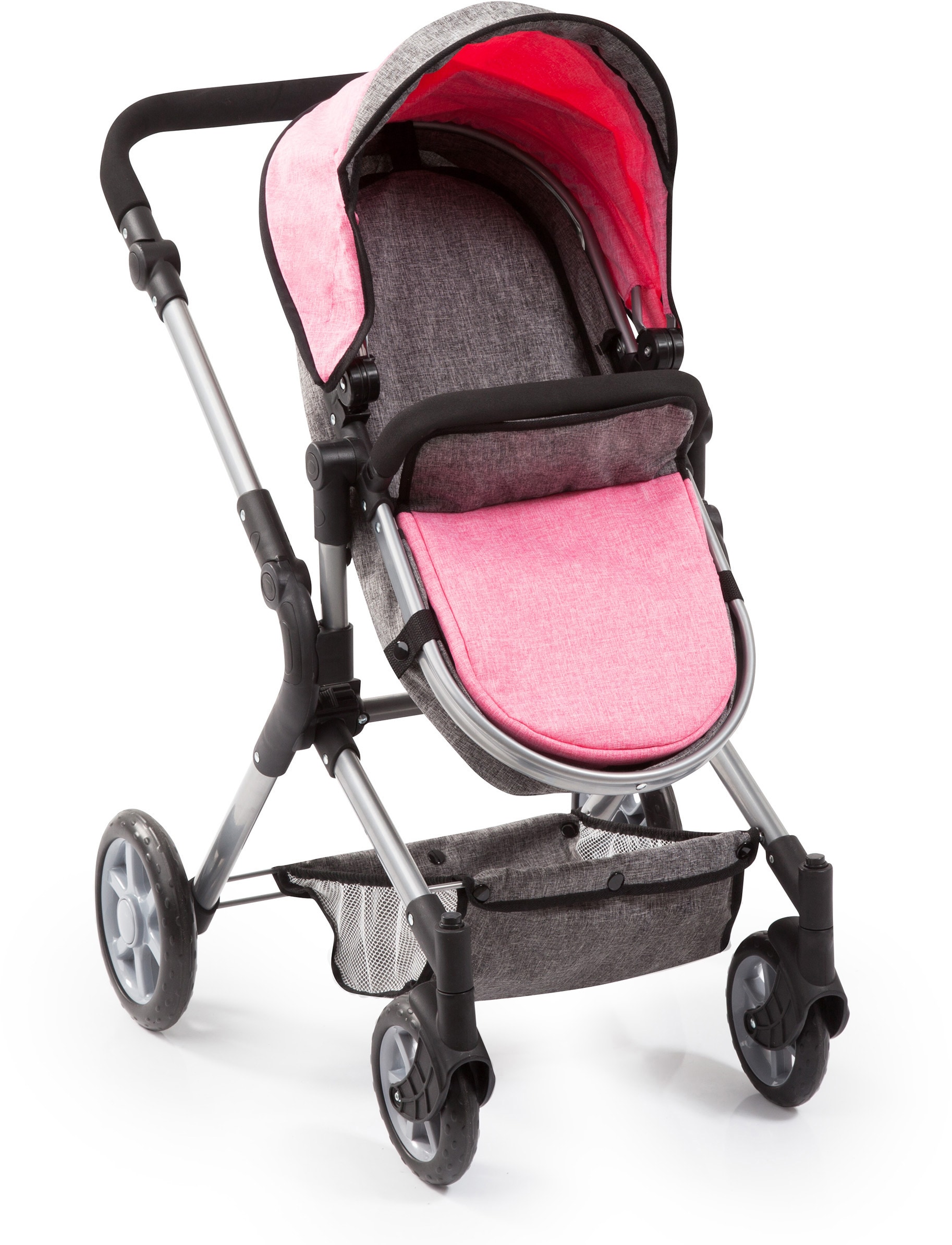 Bayer Kombi-Puppenwagen »City Neo, Grau/Rosa«