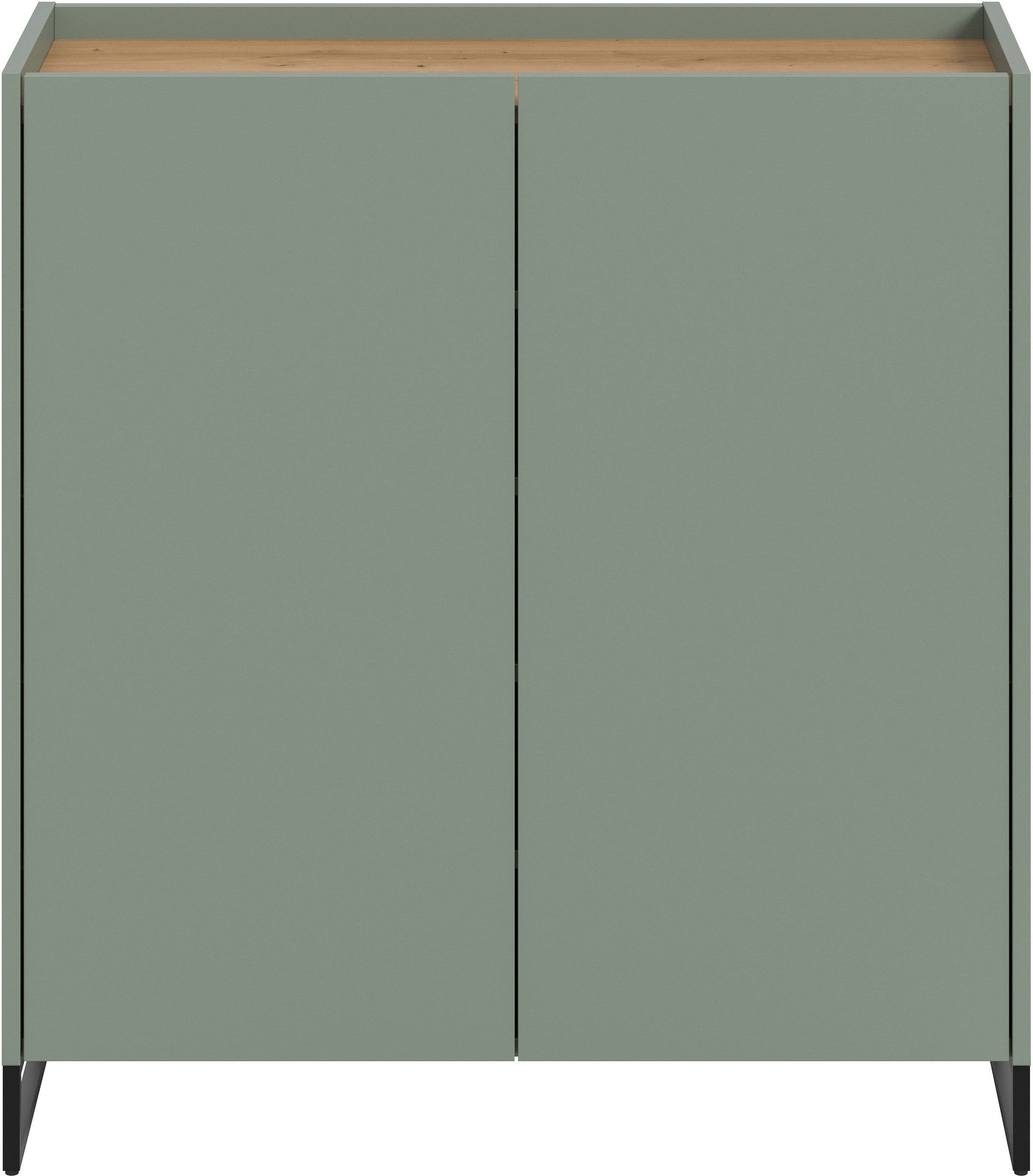Home affaire Armoire à chaussures »EVRID, Breite 90cm, 2 Türen, 5 Einlegeböden, inkl. Metall-Kufenfüsse« individuell mit anderen Artikel der Serie EVRID erweiterbar, 1 cuis tlg. Schuhkommode, Kommode, Sideboard, Garderobenschrank, Flurkommode