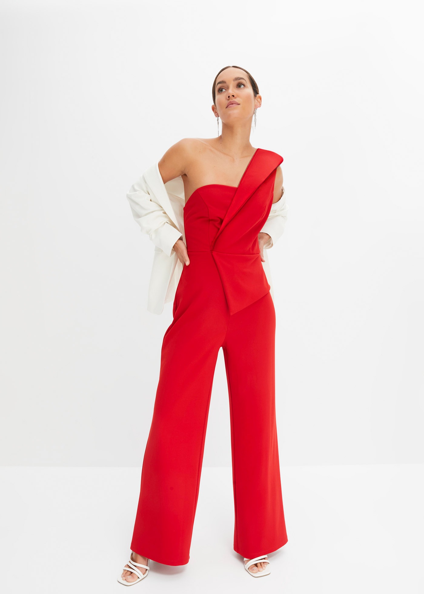 Image of bonprix Overall für festliche Anlässe, One-Shoulder-Design, Slim fit, ärmellos